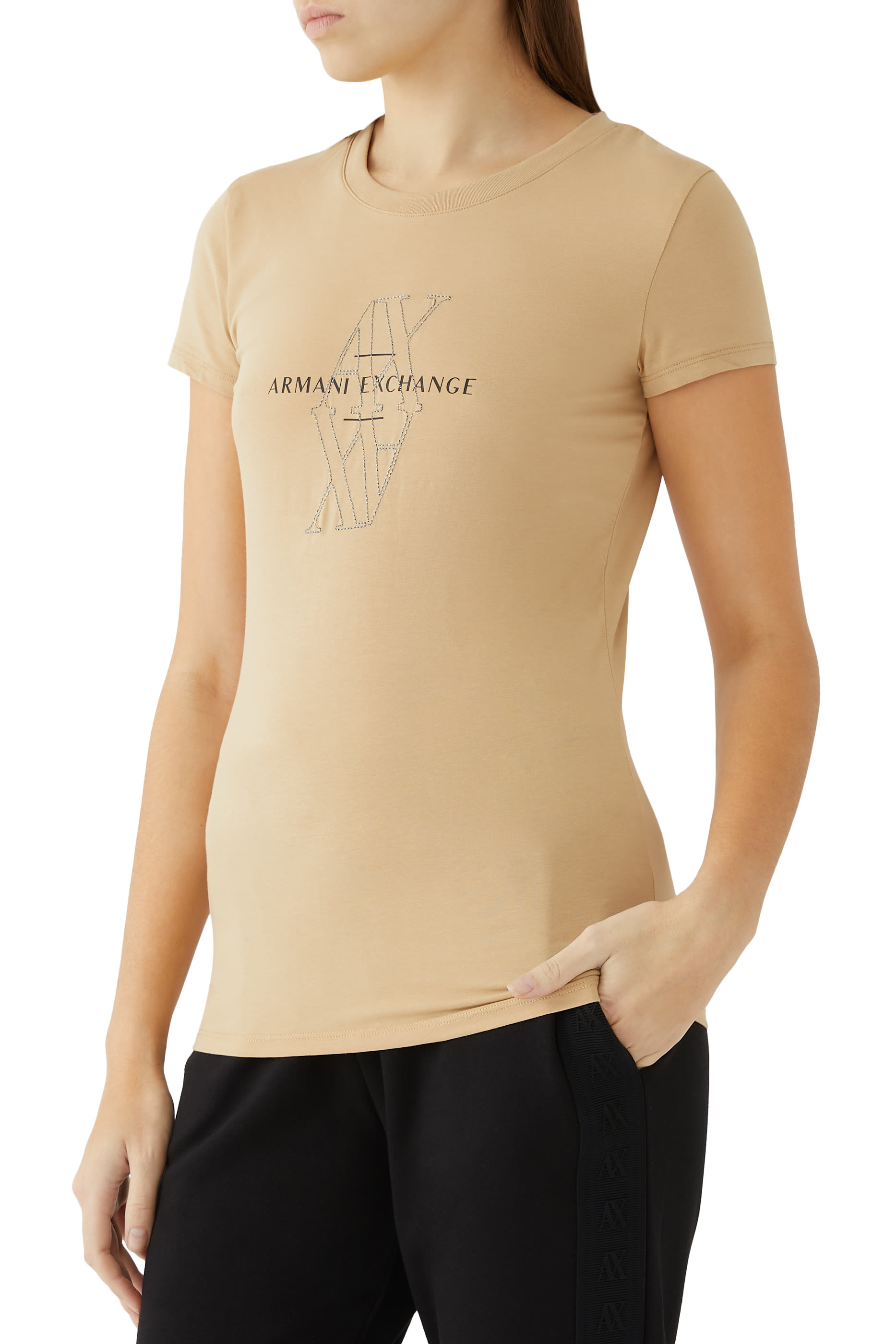 AX Logo Lettering Jersey T-Shirt