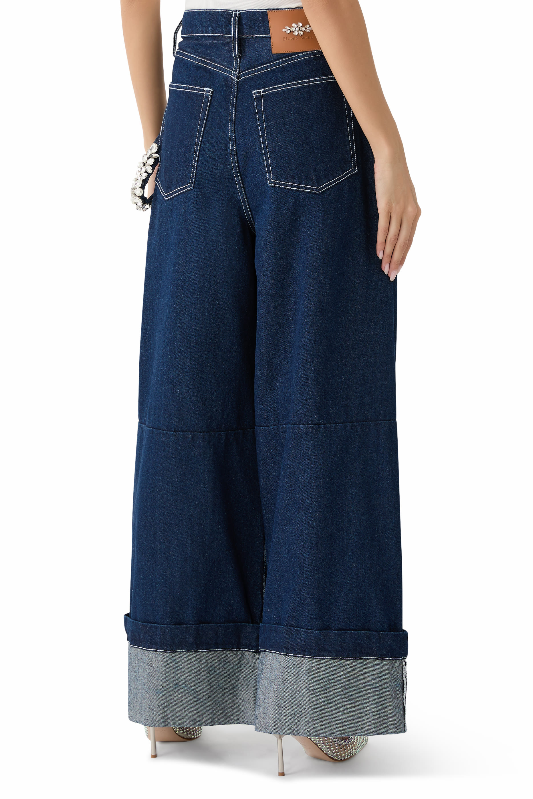 Turbo Embellished Puddle Jeans