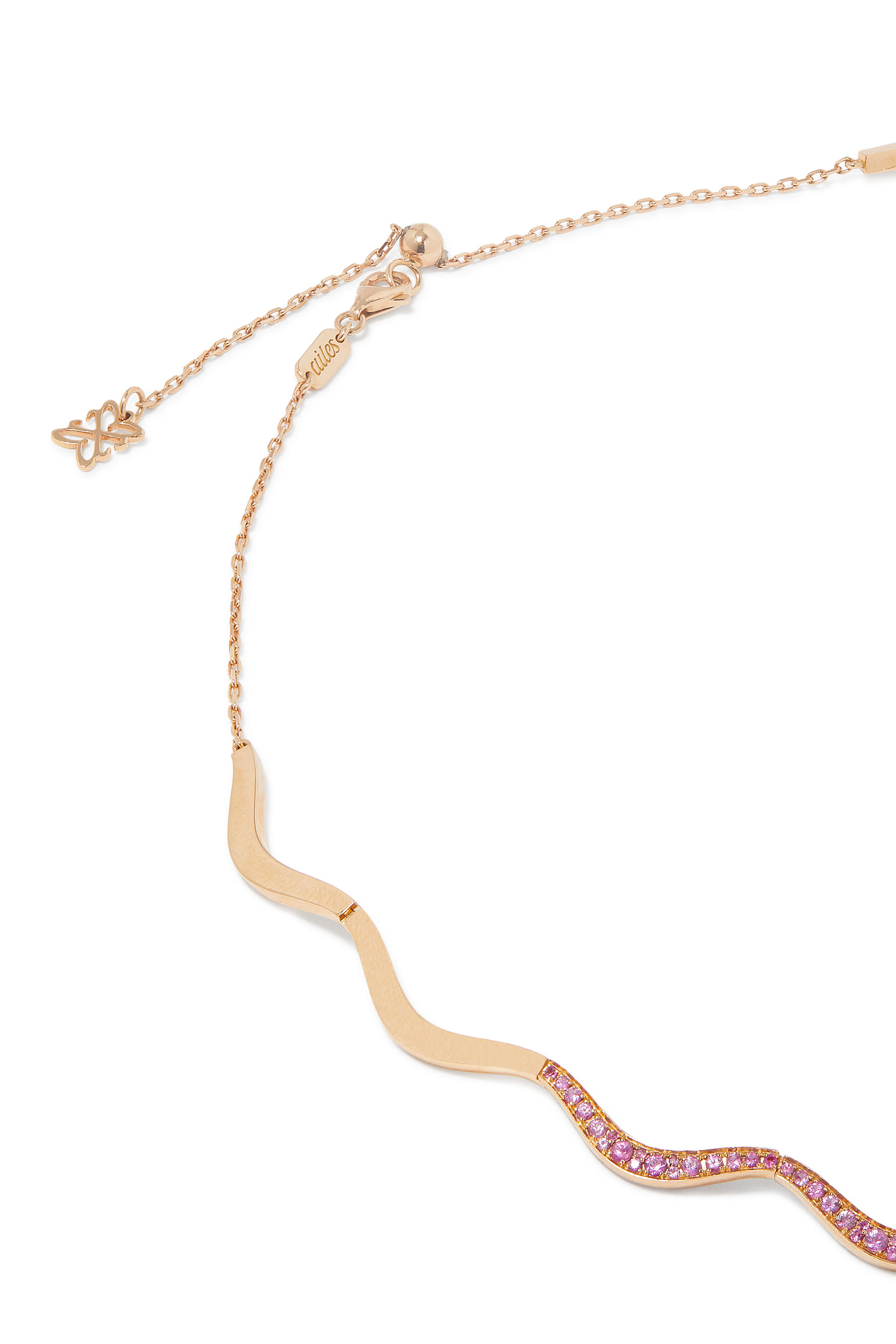Wave Choker, 18k Rose Gold & Pink Sapphires