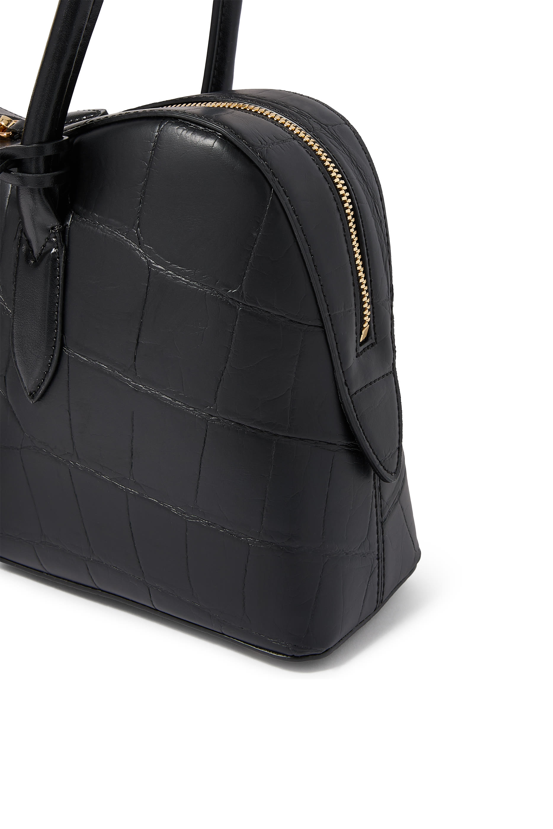 Ryder Crocodile-Embossed Shoulder Bag