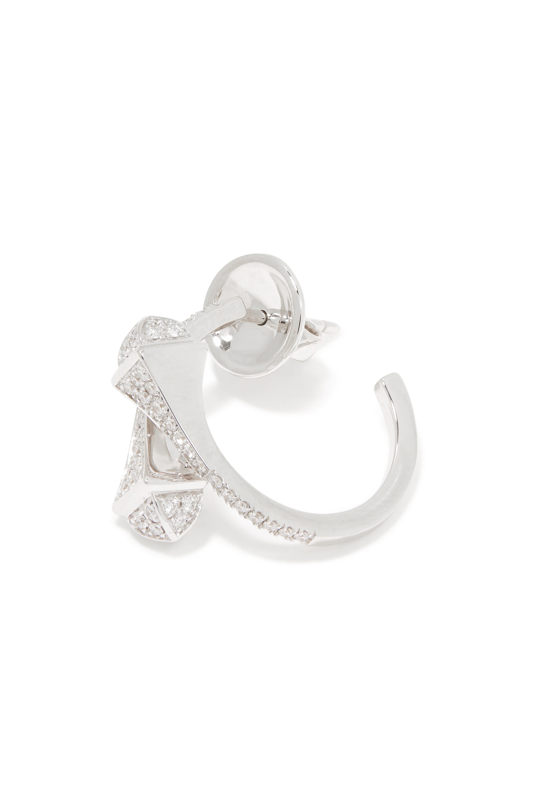 Cleo Open Hoop Earrings, 18k White Gold & Diamonds