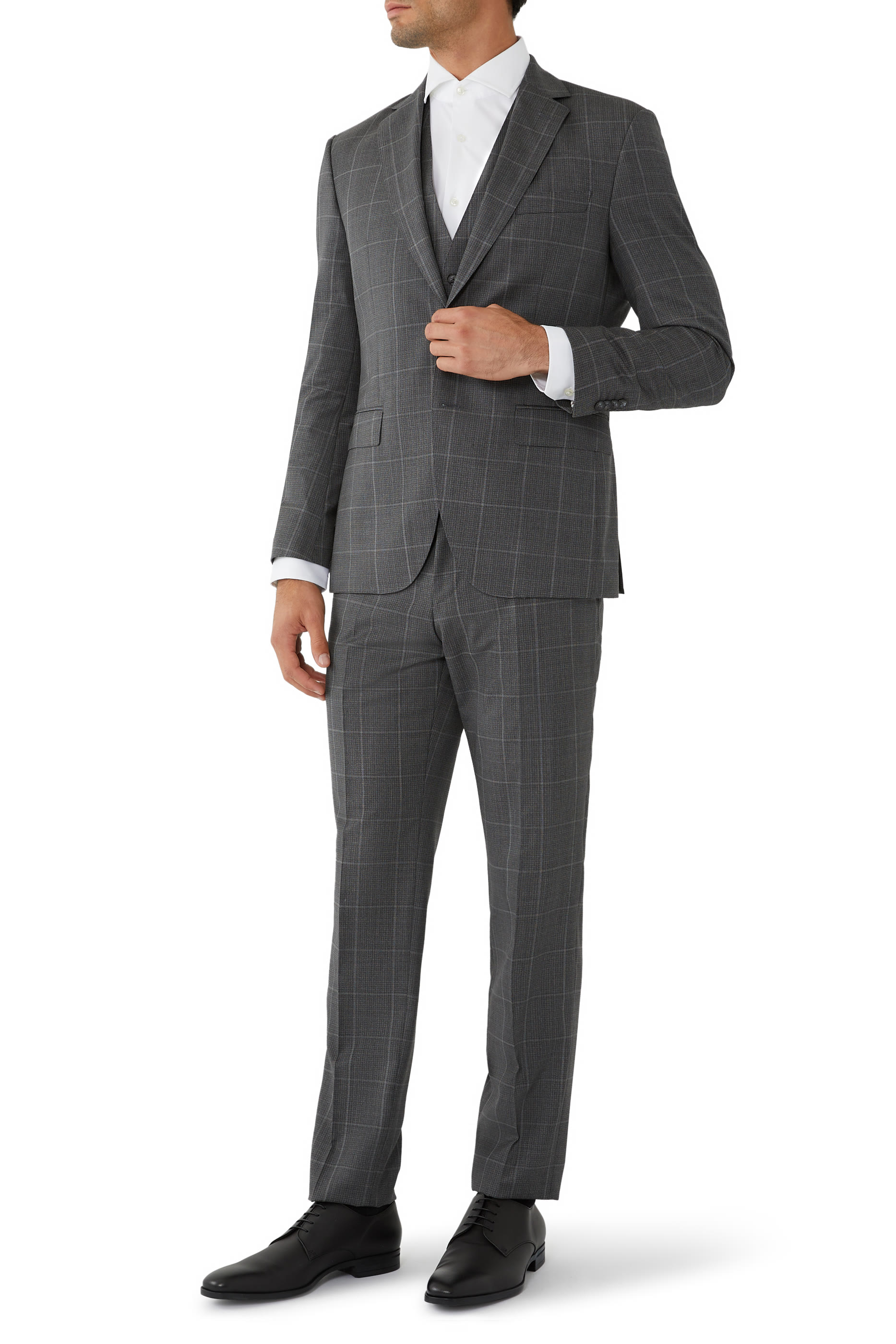 Three-Piece Regular-Fit Checked Suit