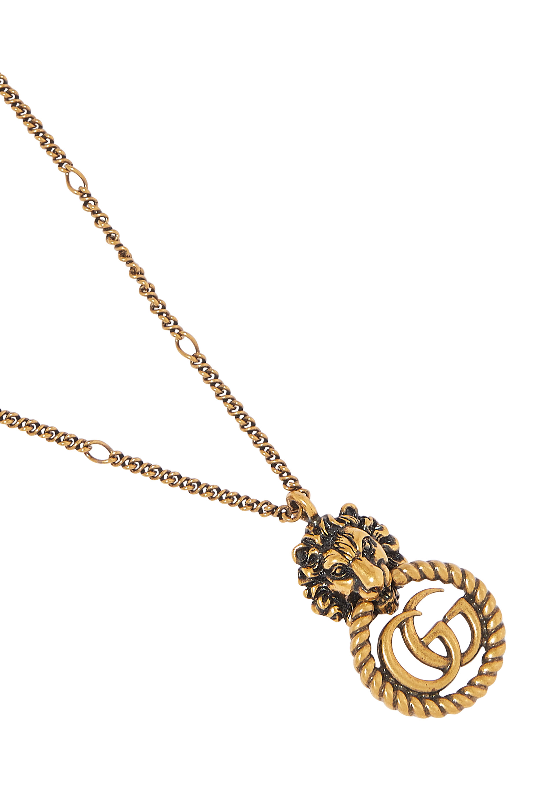 Lion Head Necklace With Double G