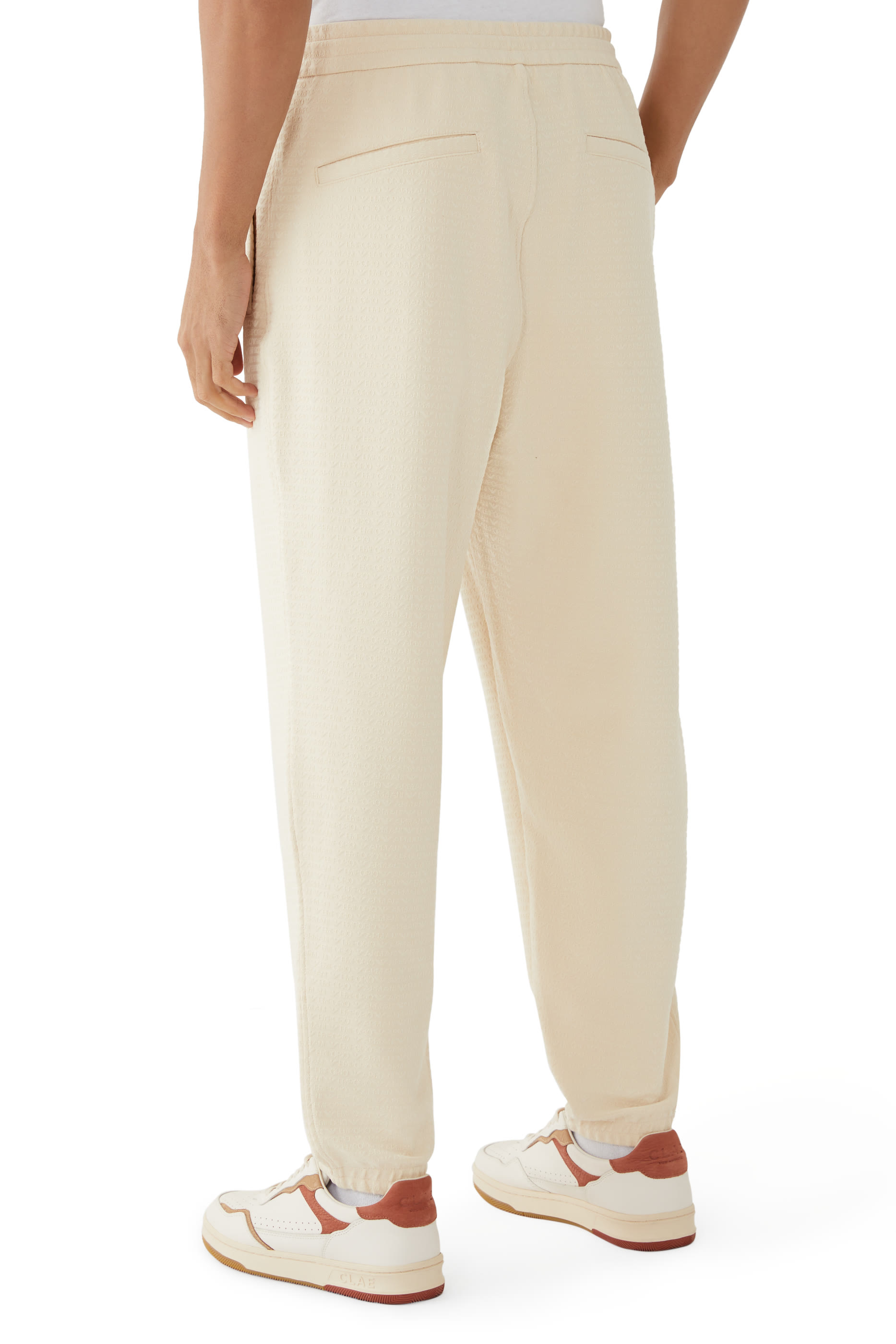 Micro EA Text Logo Drawstring Joggers