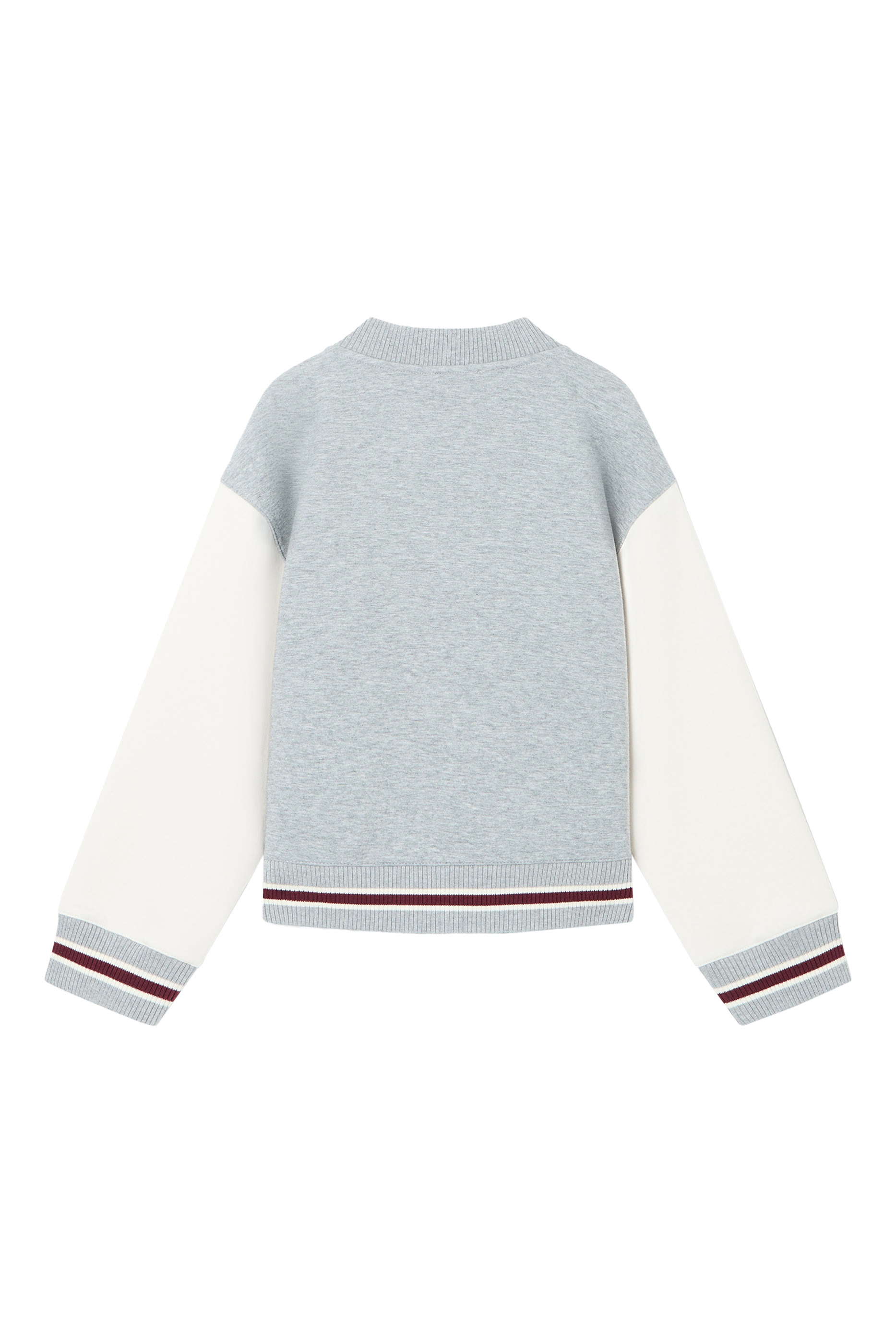 Kids Contrasting Sleeves Varsity Sweatshirt