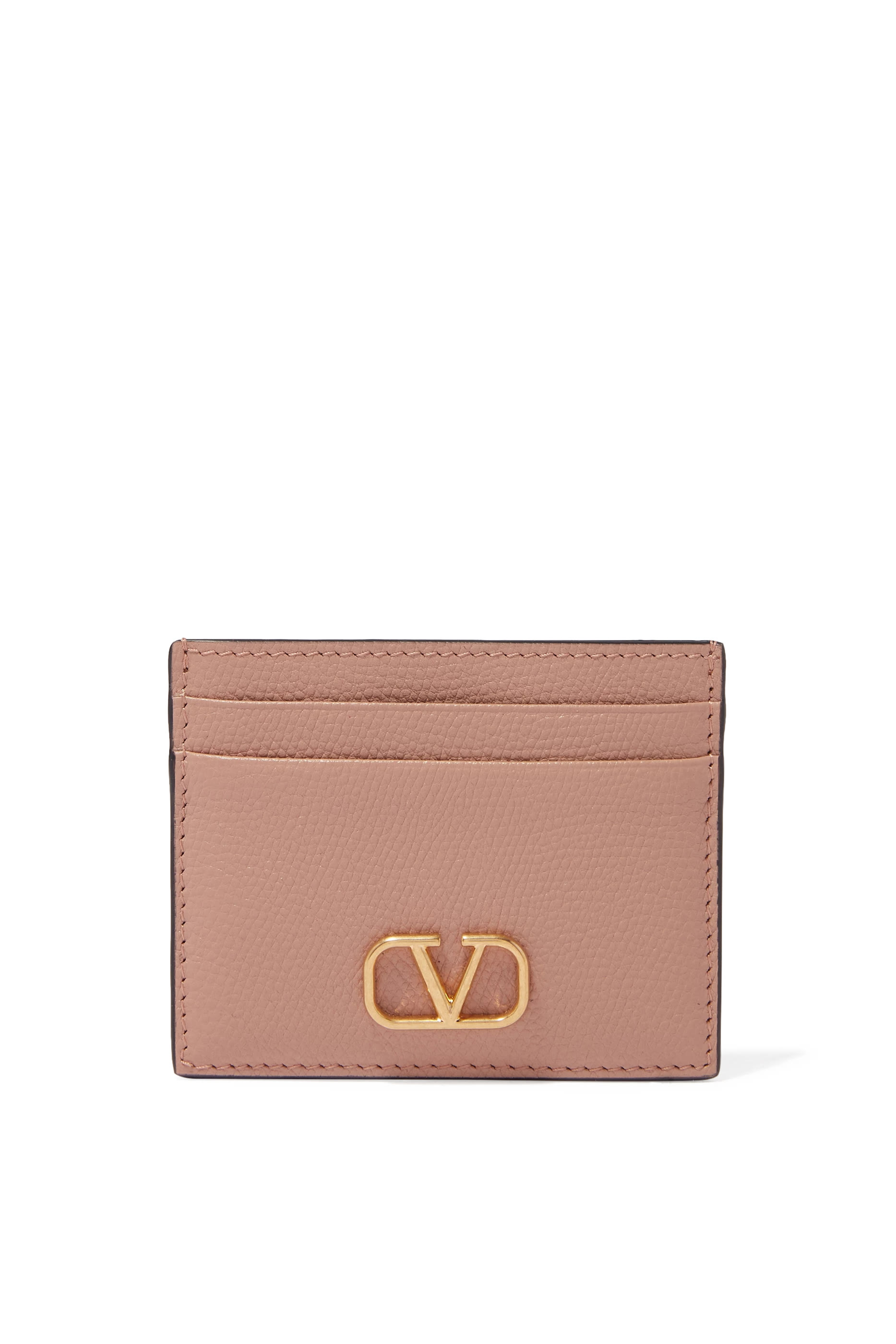 VLogo Signature Grainy Calfskin Cardholder