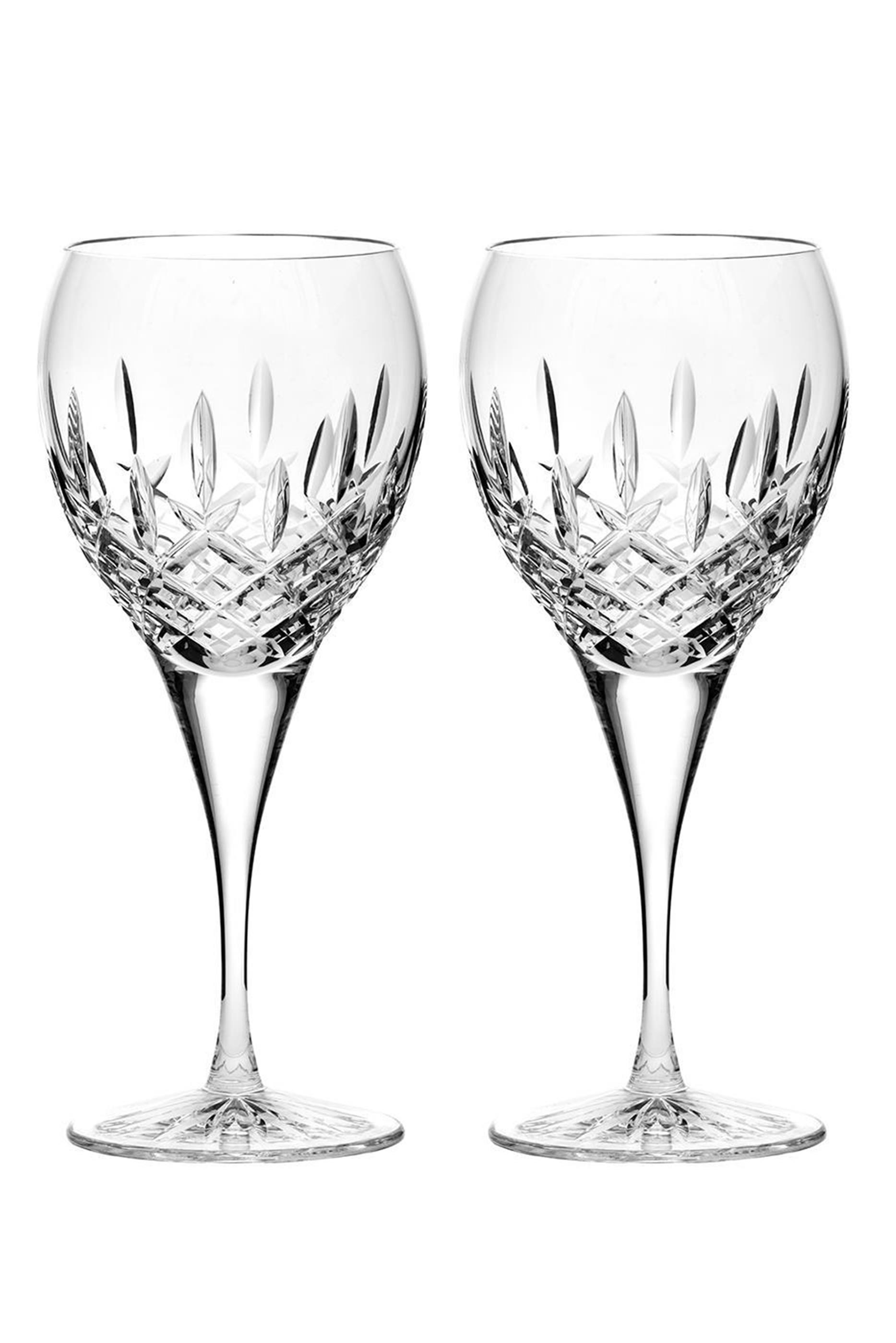 Large Crystal Wine Glasses, Set of 2