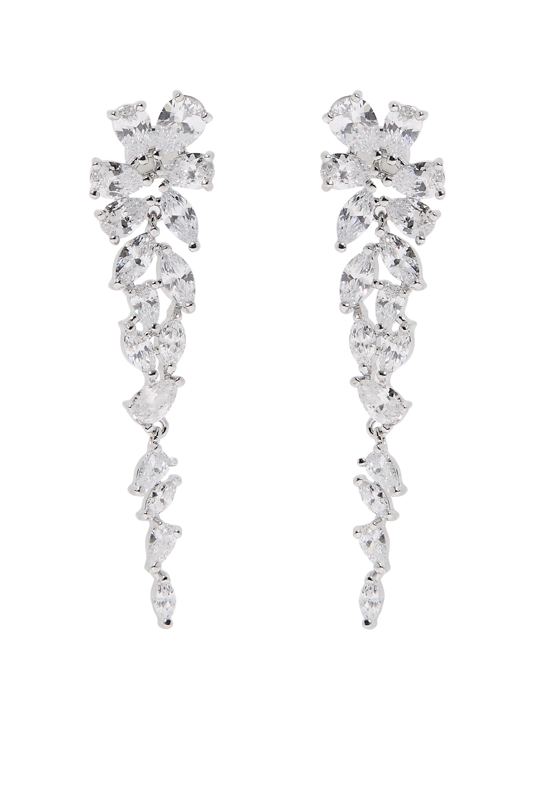 Estelle Earrings, Sterling Silver &  Cubic Zirconia 