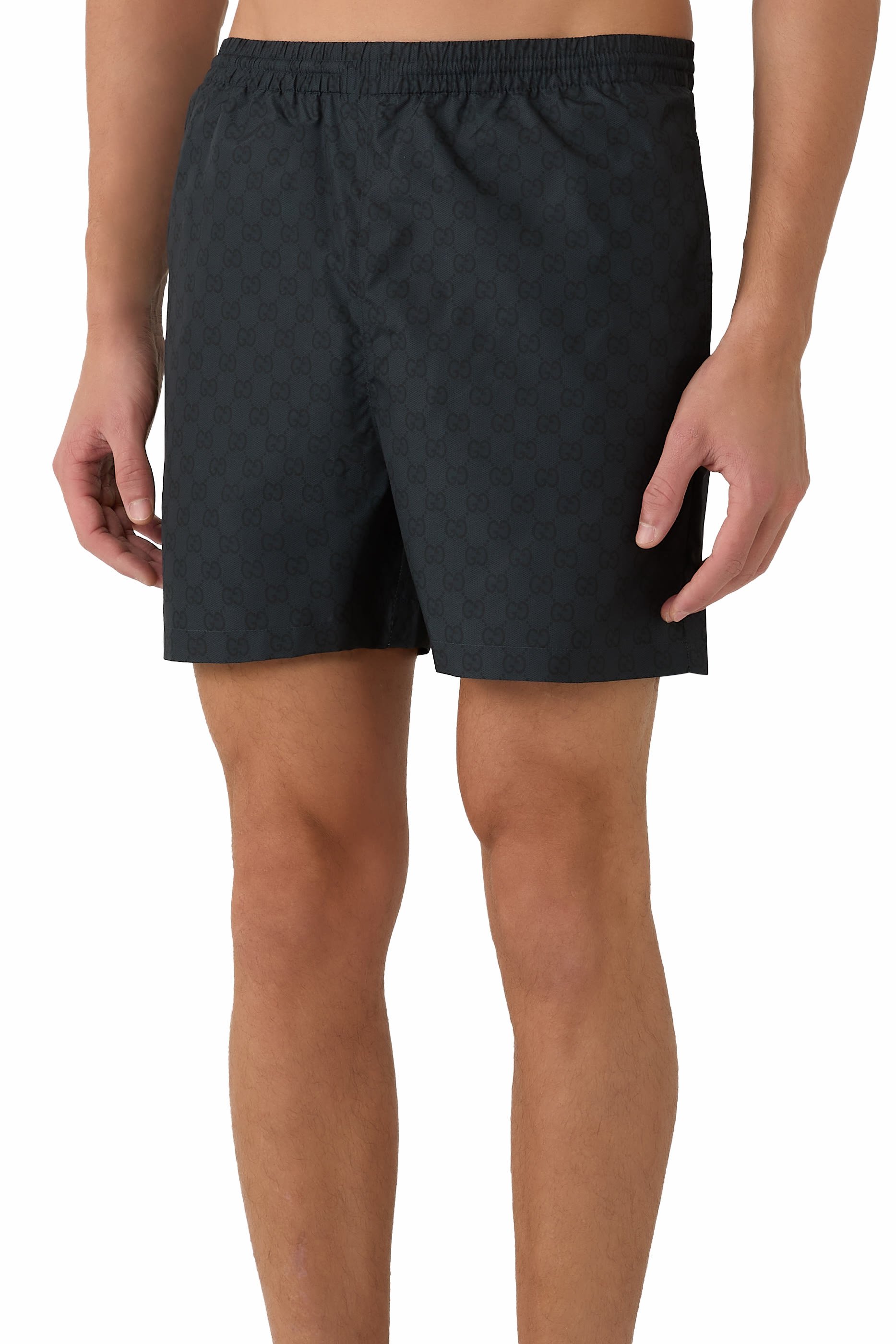 Printed Polyester Poplin Swim Shorts 