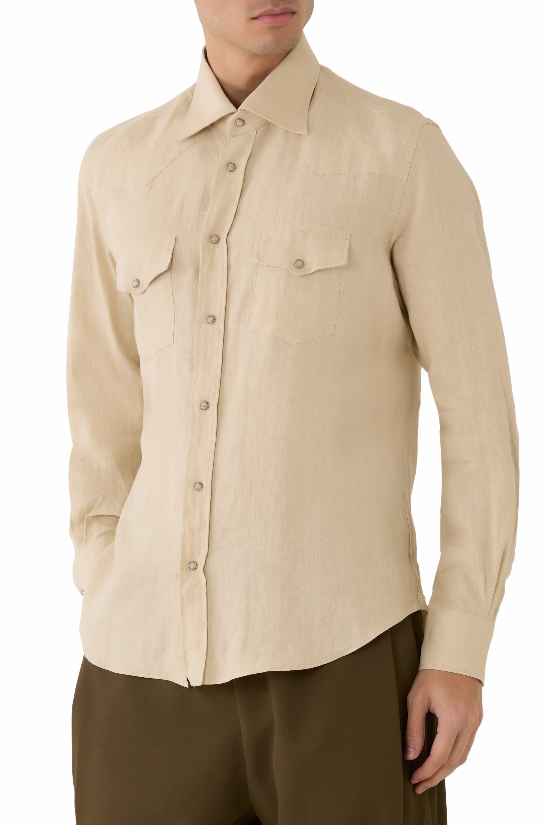 Snap-Button Western-Style Shirt