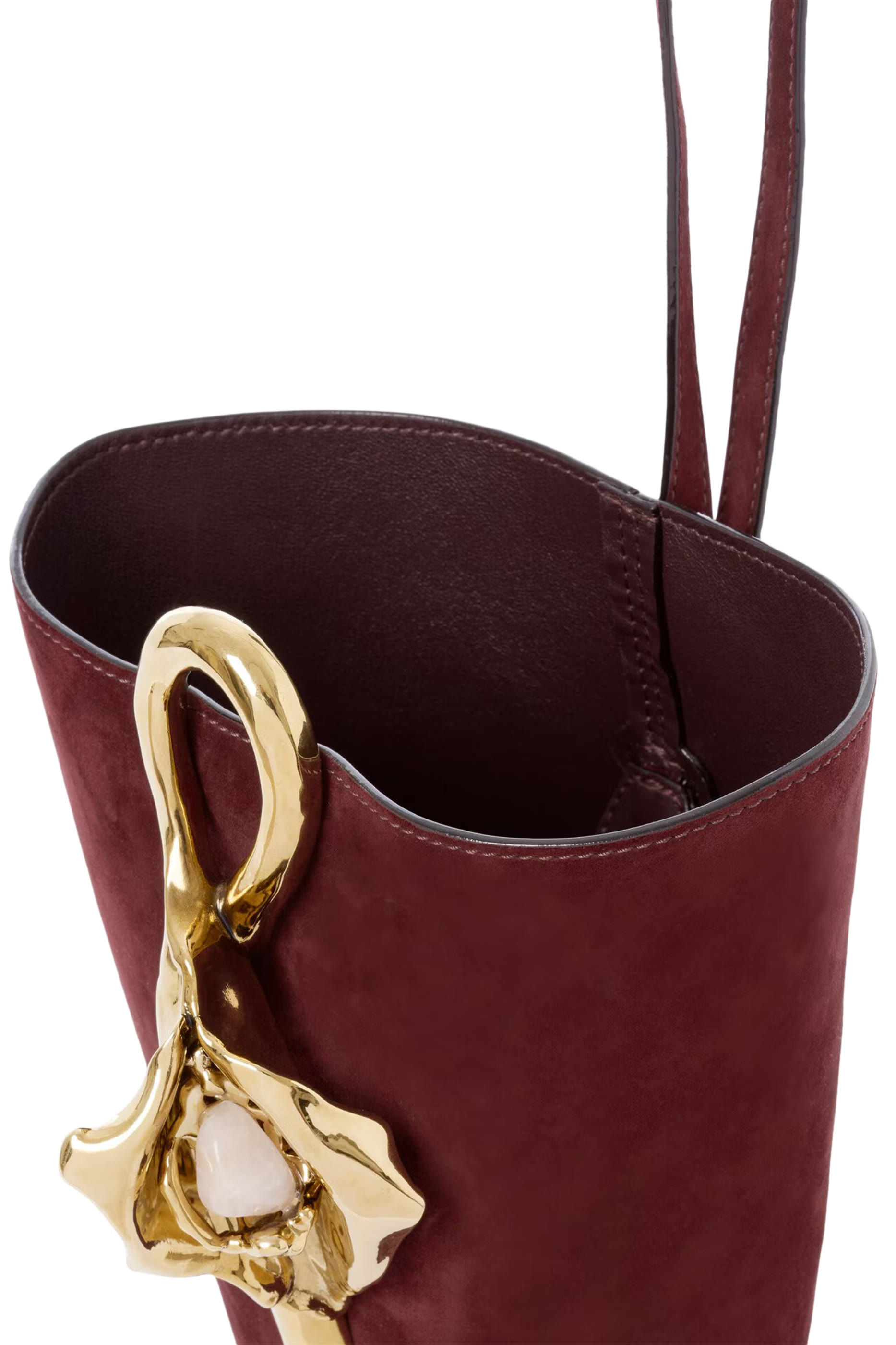 Small Eden Treasures Wristlet Bucket Bag in Suede Leather