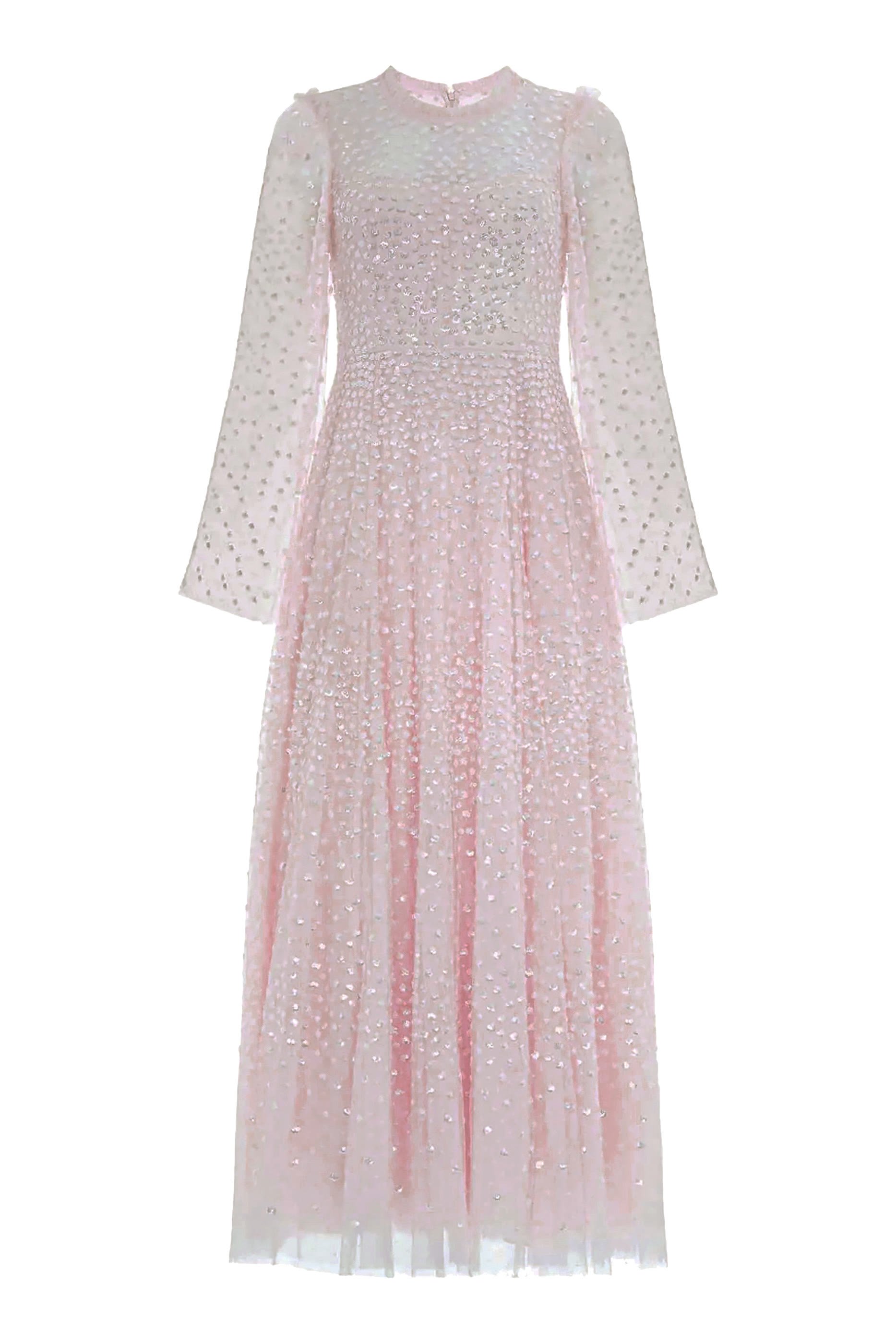 Scatter Dot Round Neck Ankle Gown