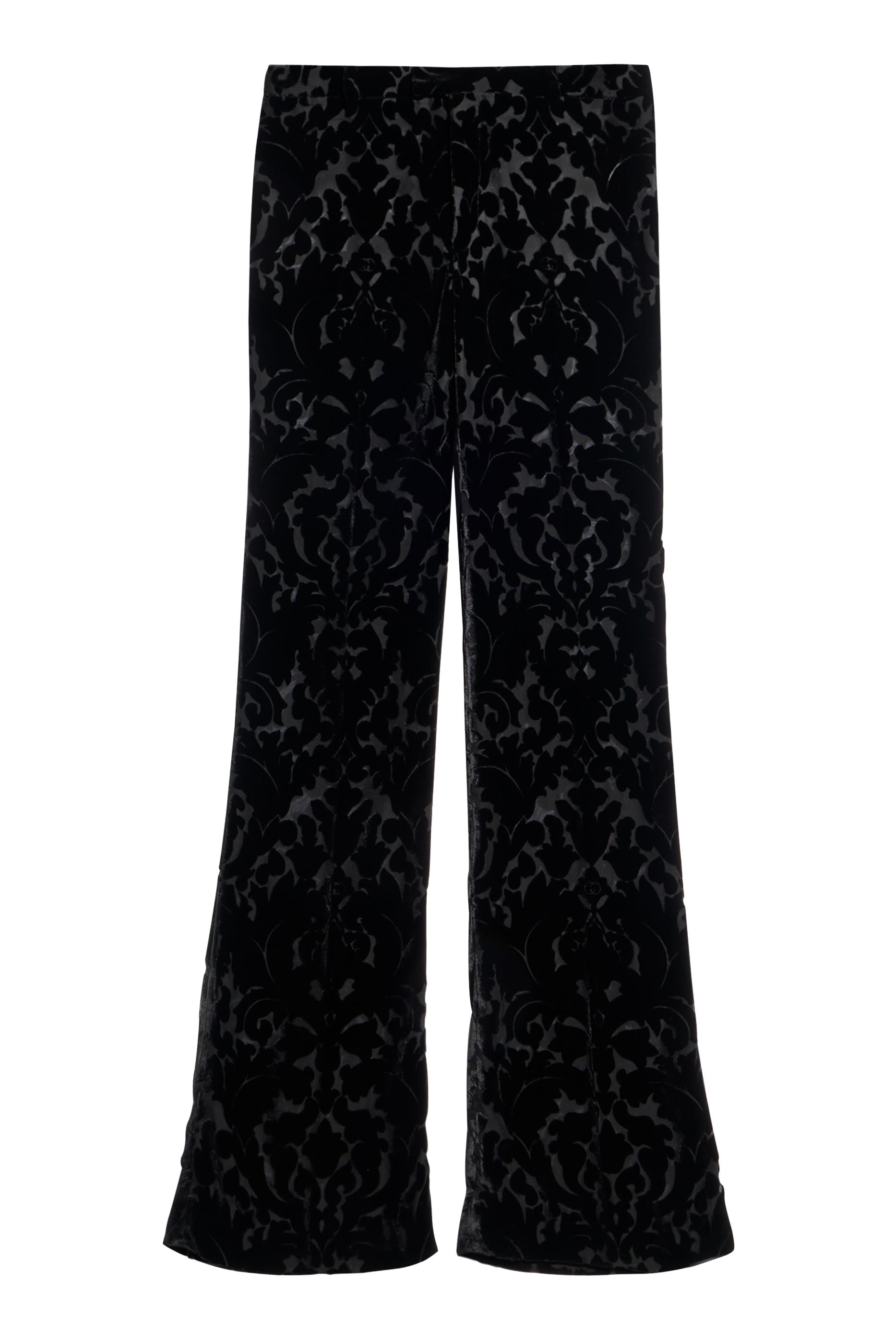 Floral Devor&eacute; Velour Pants