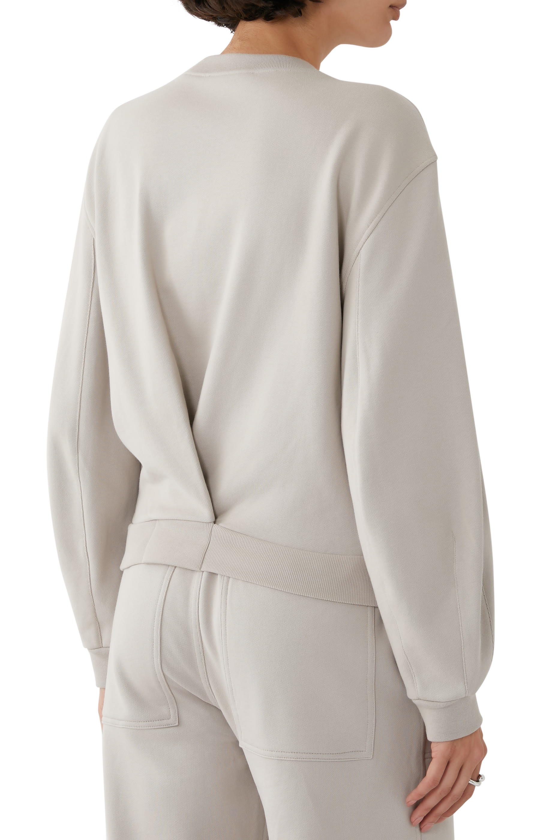 Sculpted Long Sleeves Cotton Sweatshirt