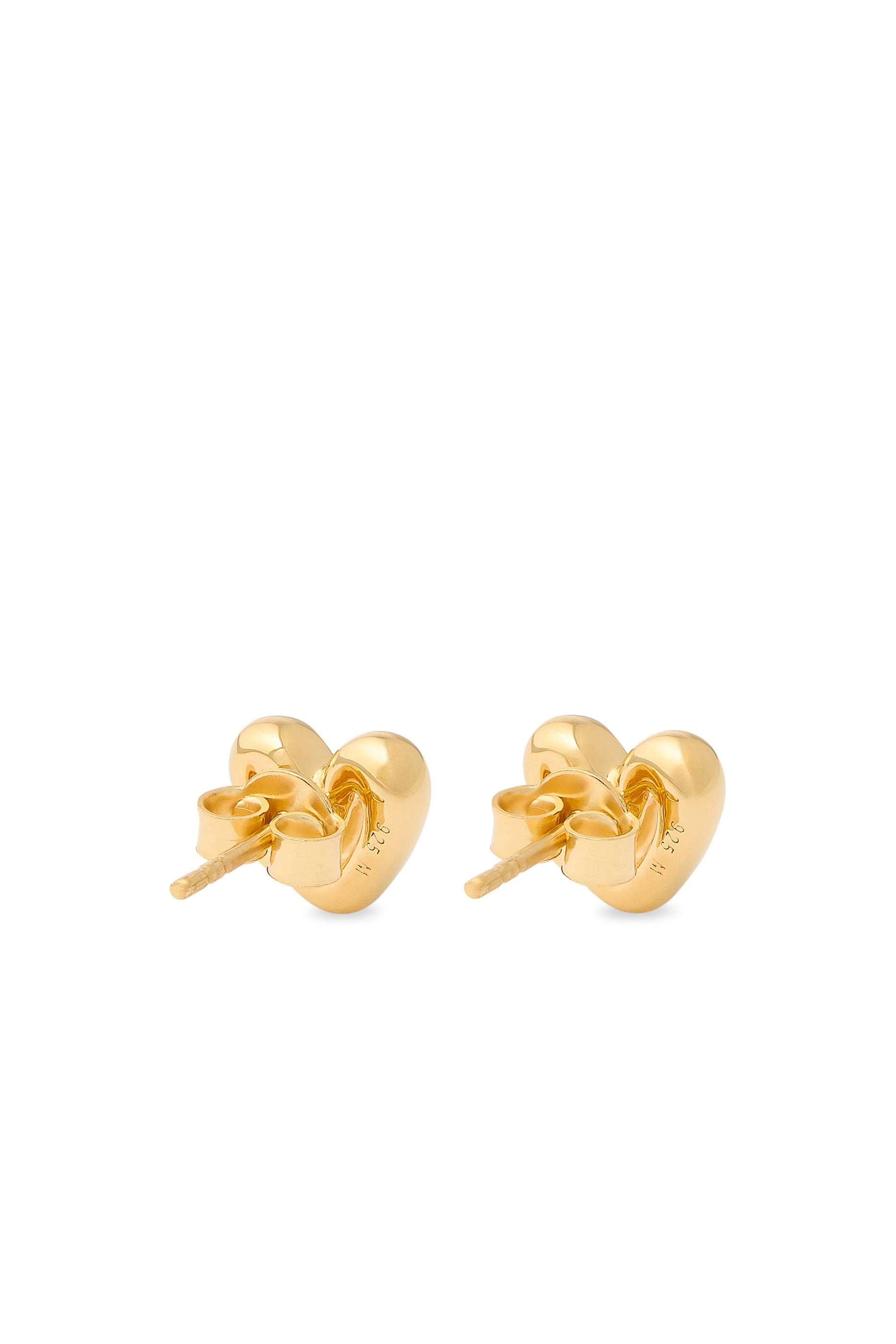 Puffy Heart Mini Stud Earrings,  18ct Recycled Gold Vermeil on Recycled Sterling Silver
