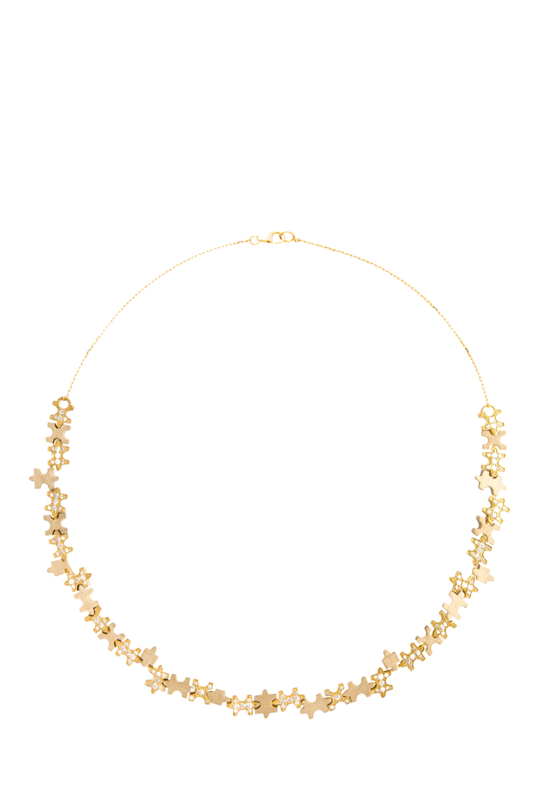 Maqta Multi Pav&eacute; Full Necklace, 18K Yellow Gold & Diamonds