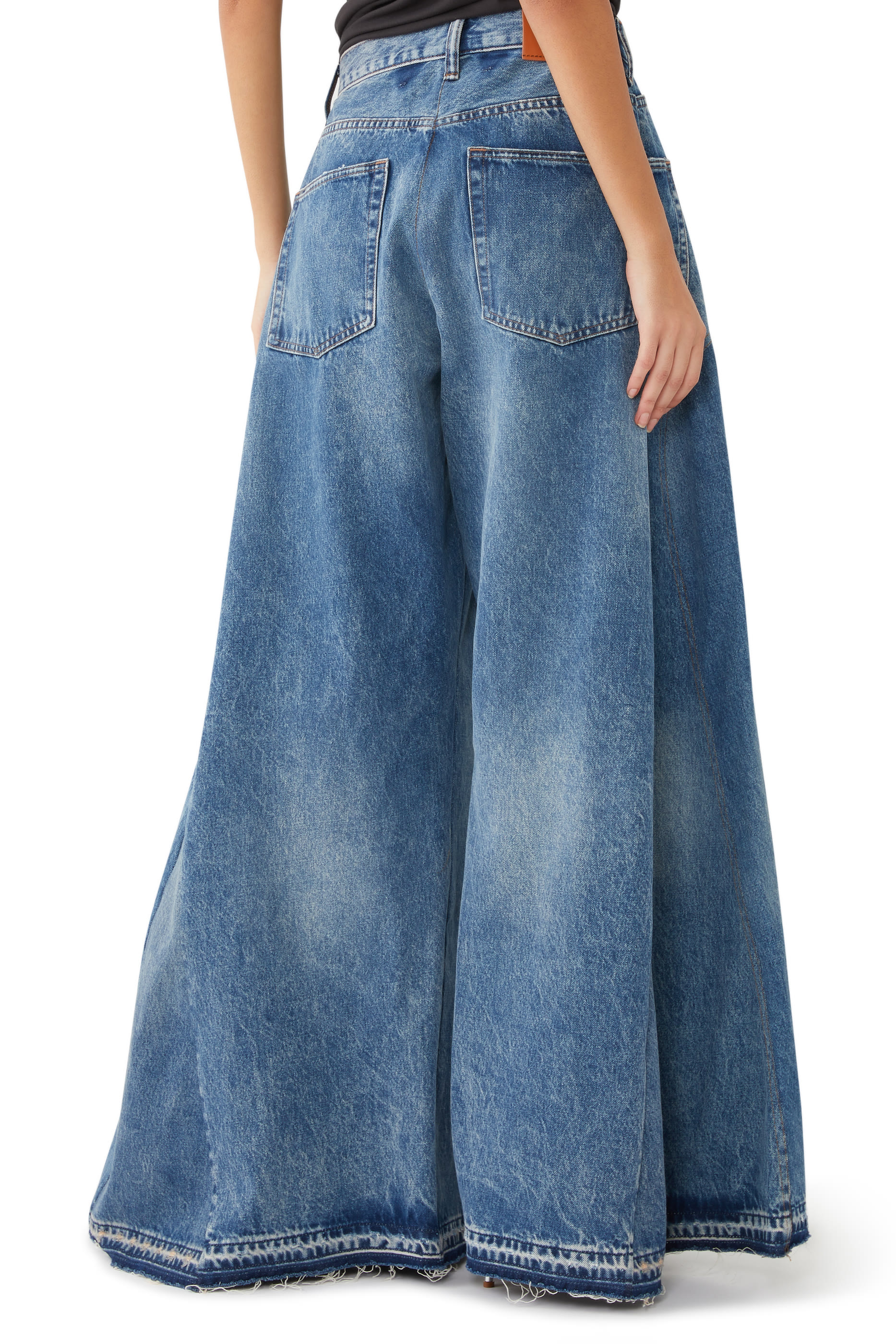 Wide-Leg Denim Pants