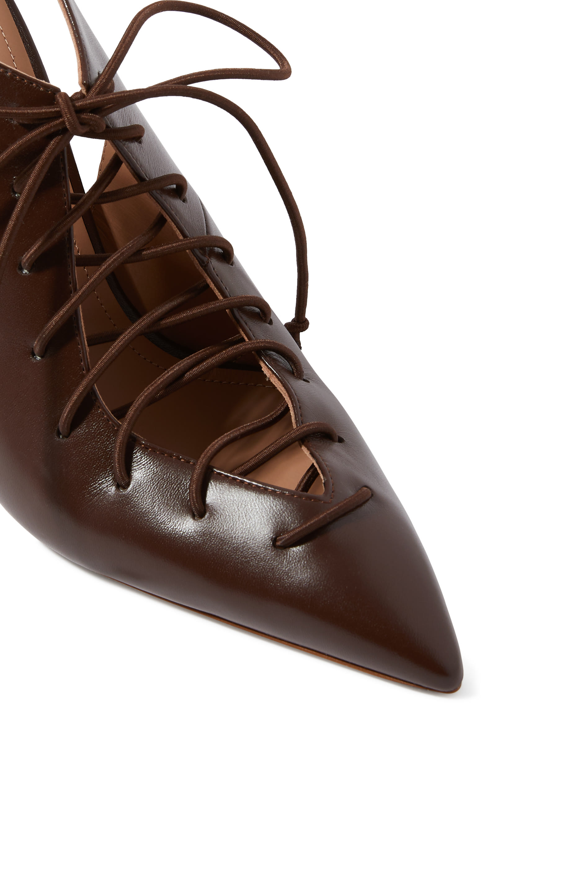 Pointed Toe Lace Up 90 Slingback Pumps 