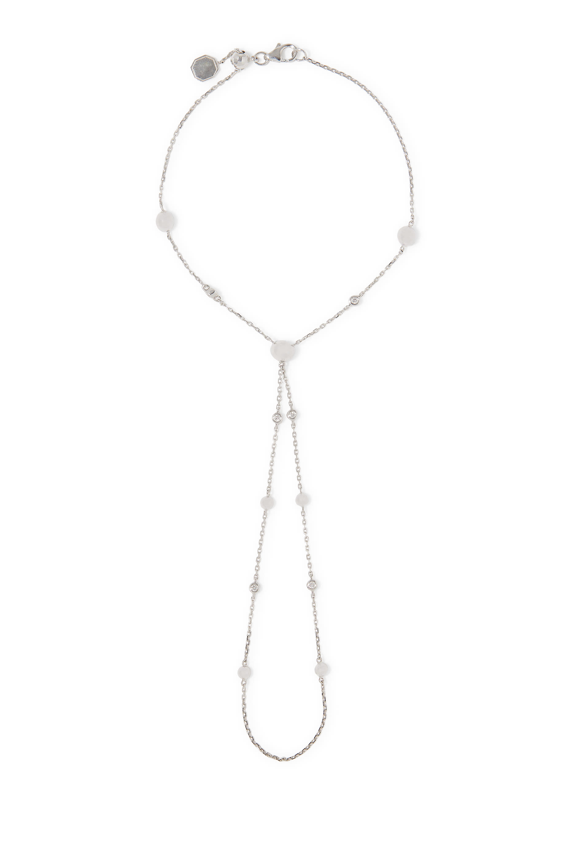 Enishi Open Hand Chain, 18K White Gold & Diamonds