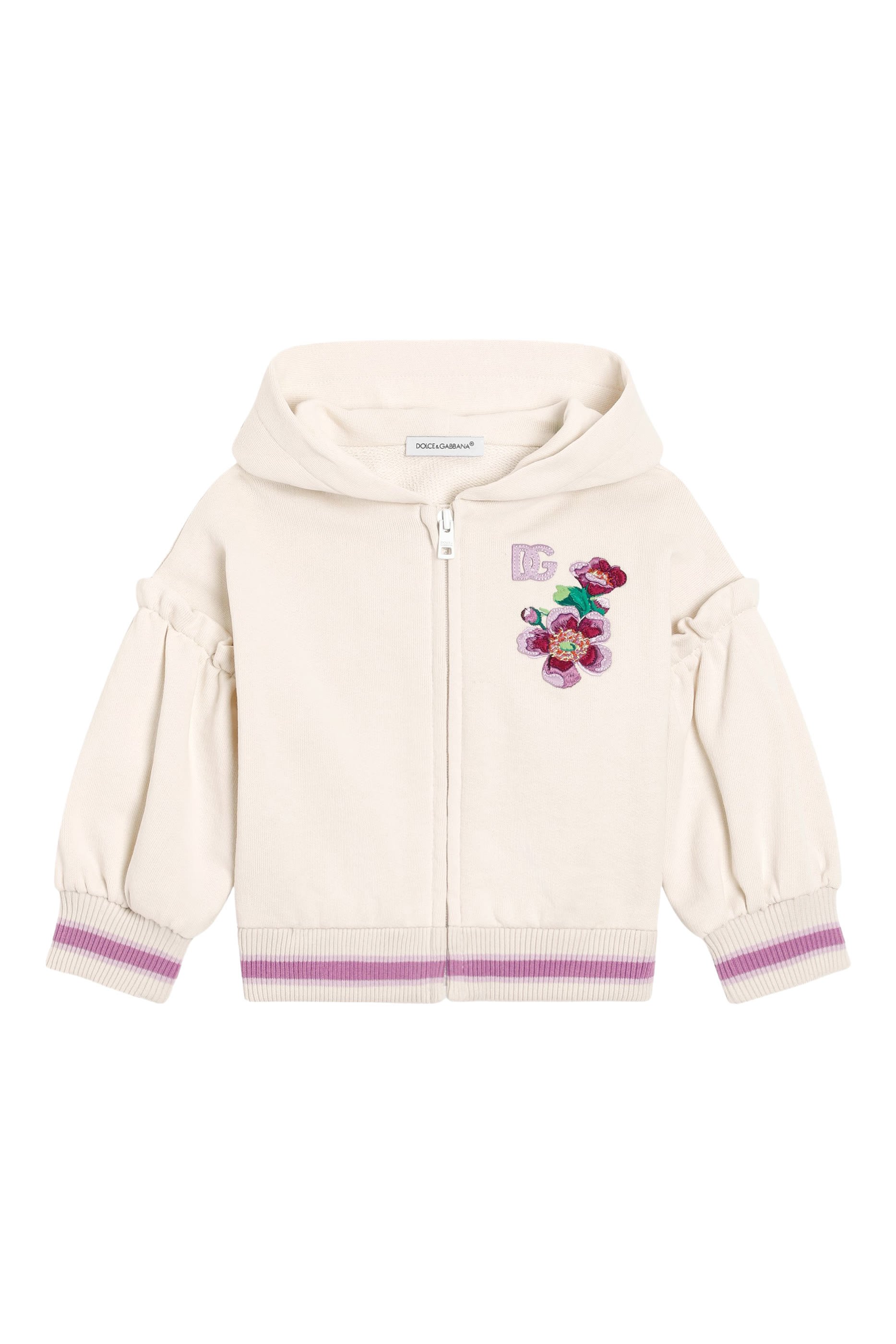 Kids Violets Embroidered Fleece Hoodie