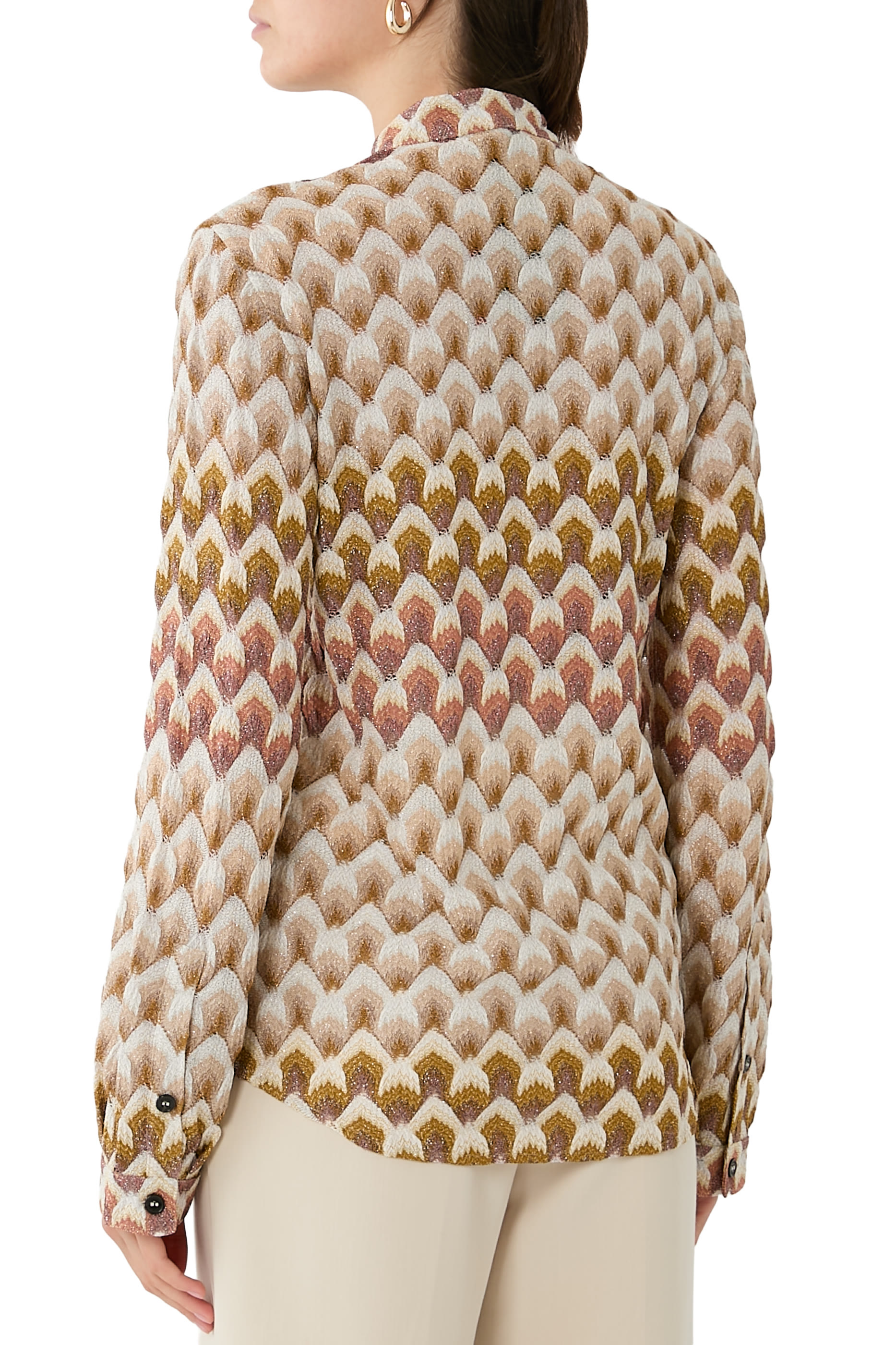 Laced Raschel Long Sleeves Shirt