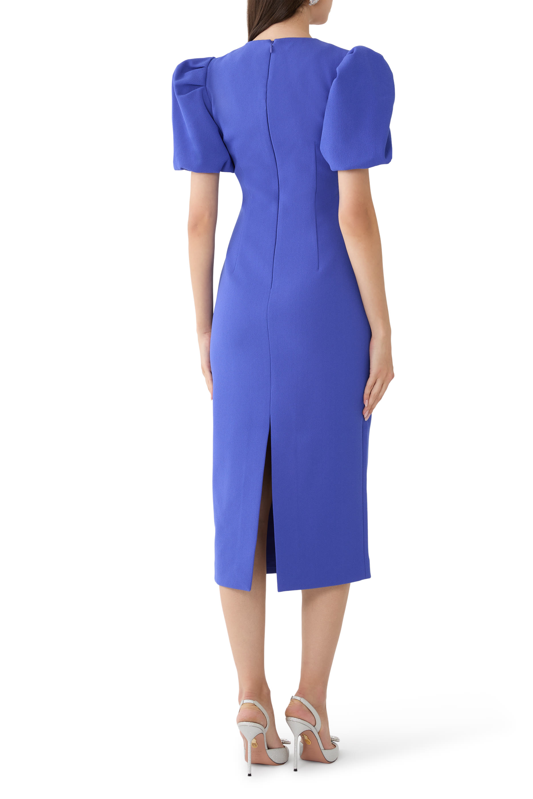 Evolet Puff Sleeve Midi Dress 