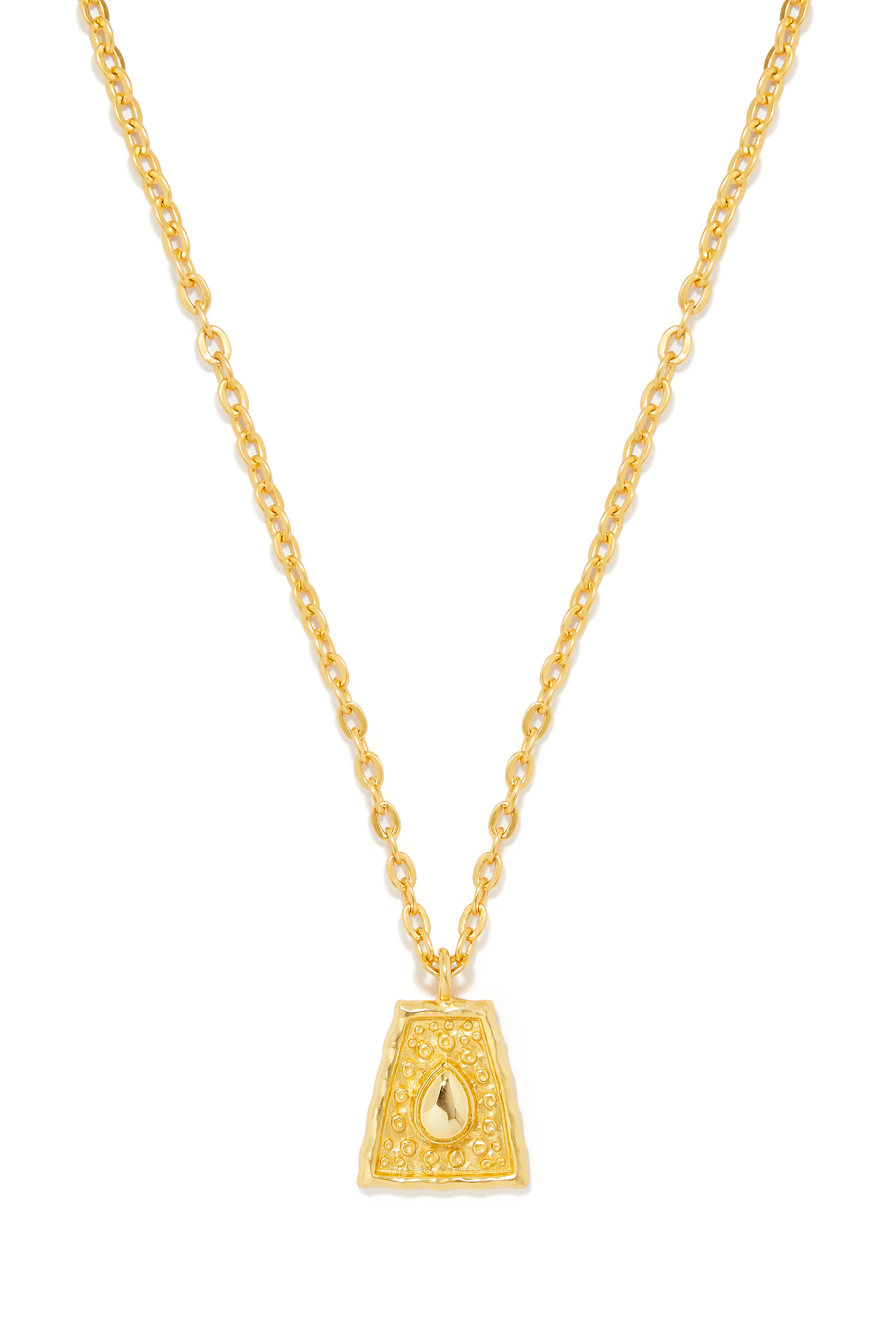 Mayan Chain Necklace, 24k Yellow Gold-Plated Brass