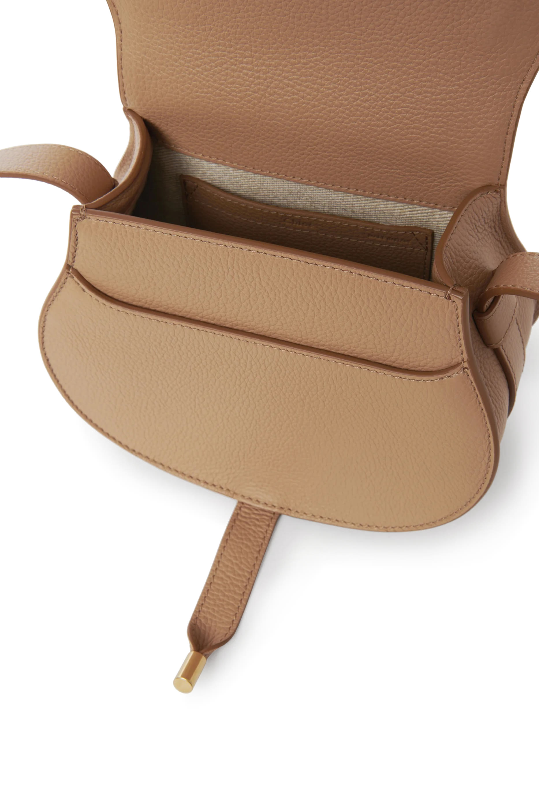 Grained Leather Small Marcie Saddle Bag