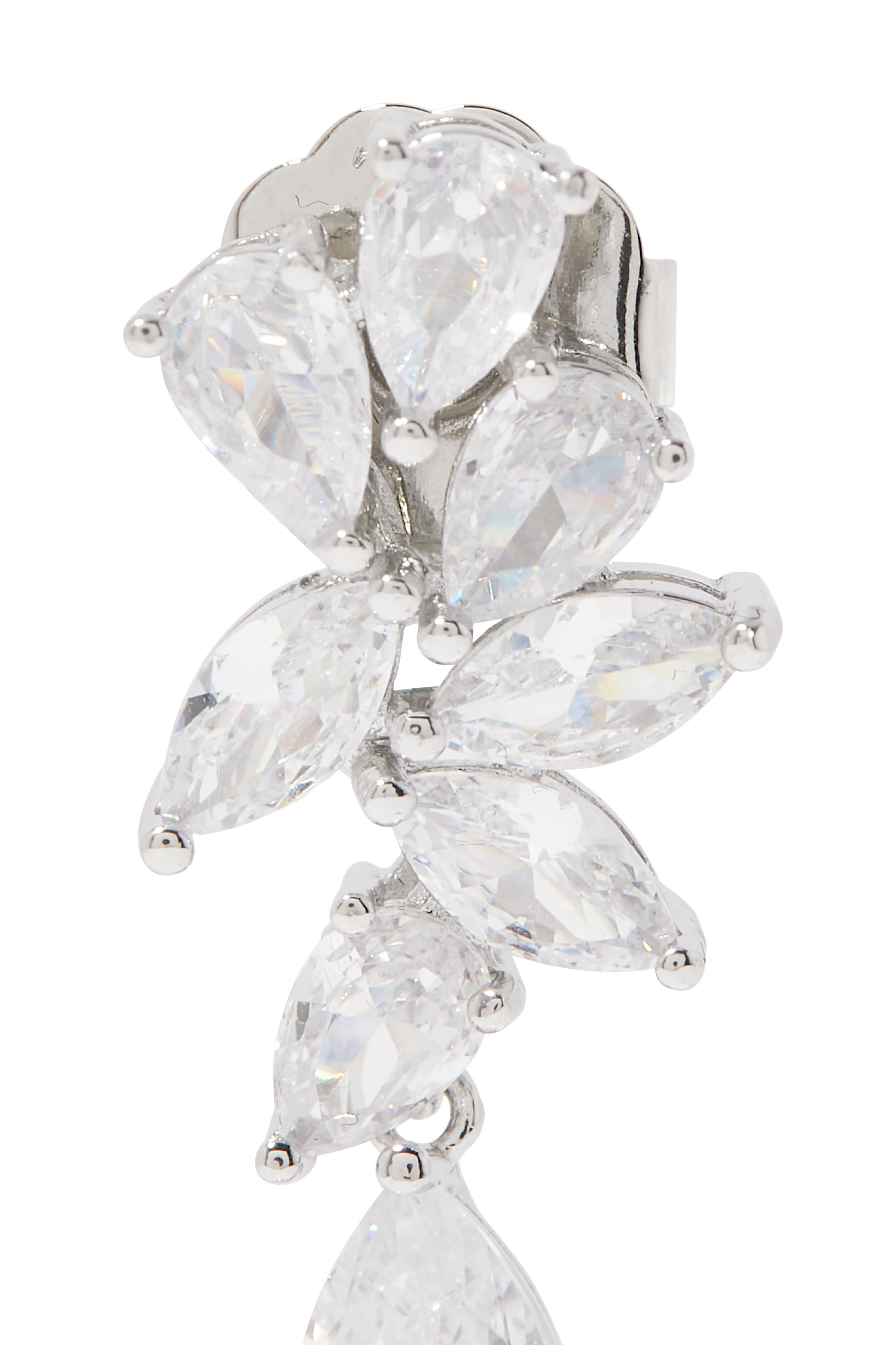 Pear Marquis Drop Cluster Earrings