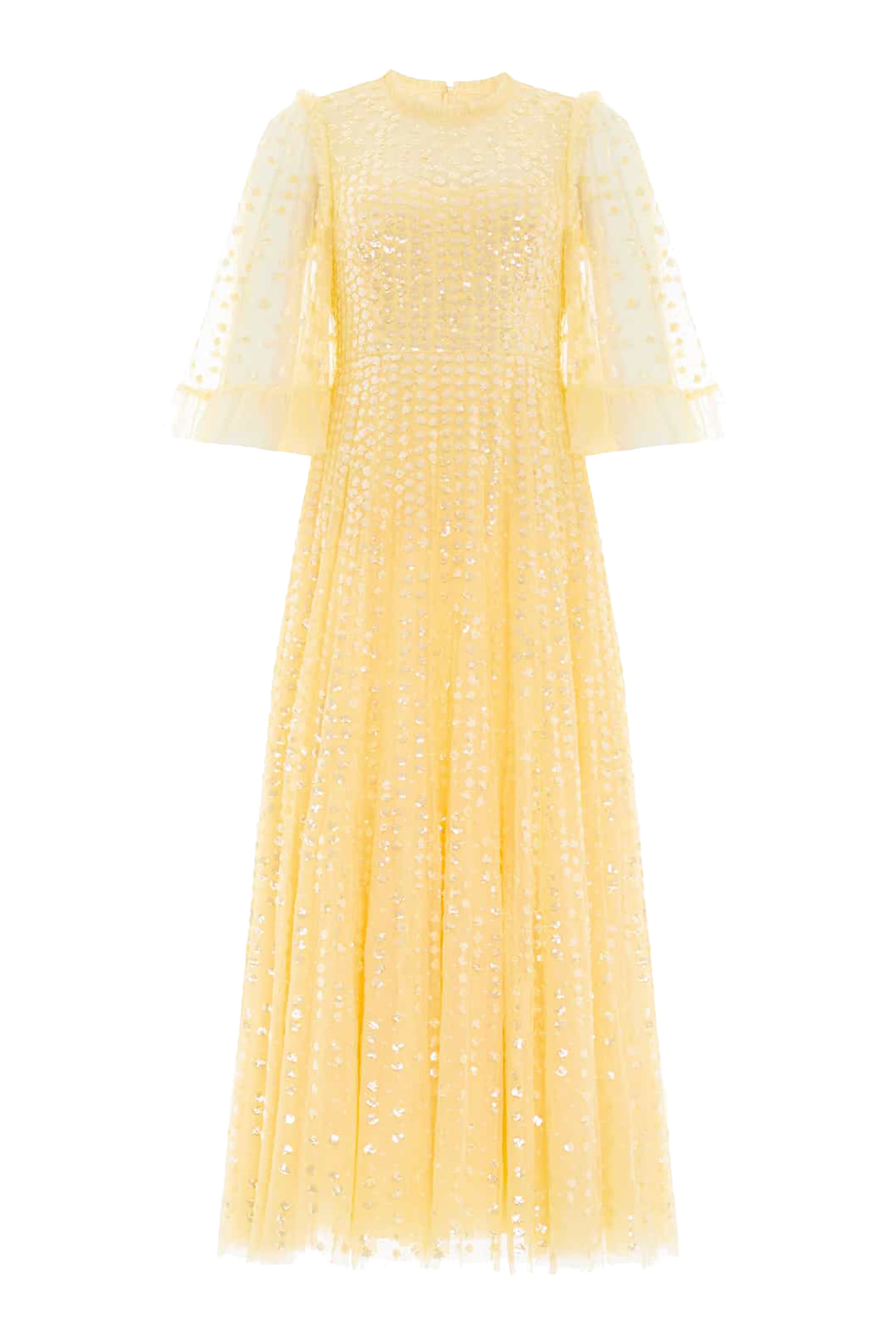 Raindrop Short Sleeve Ankle Gown