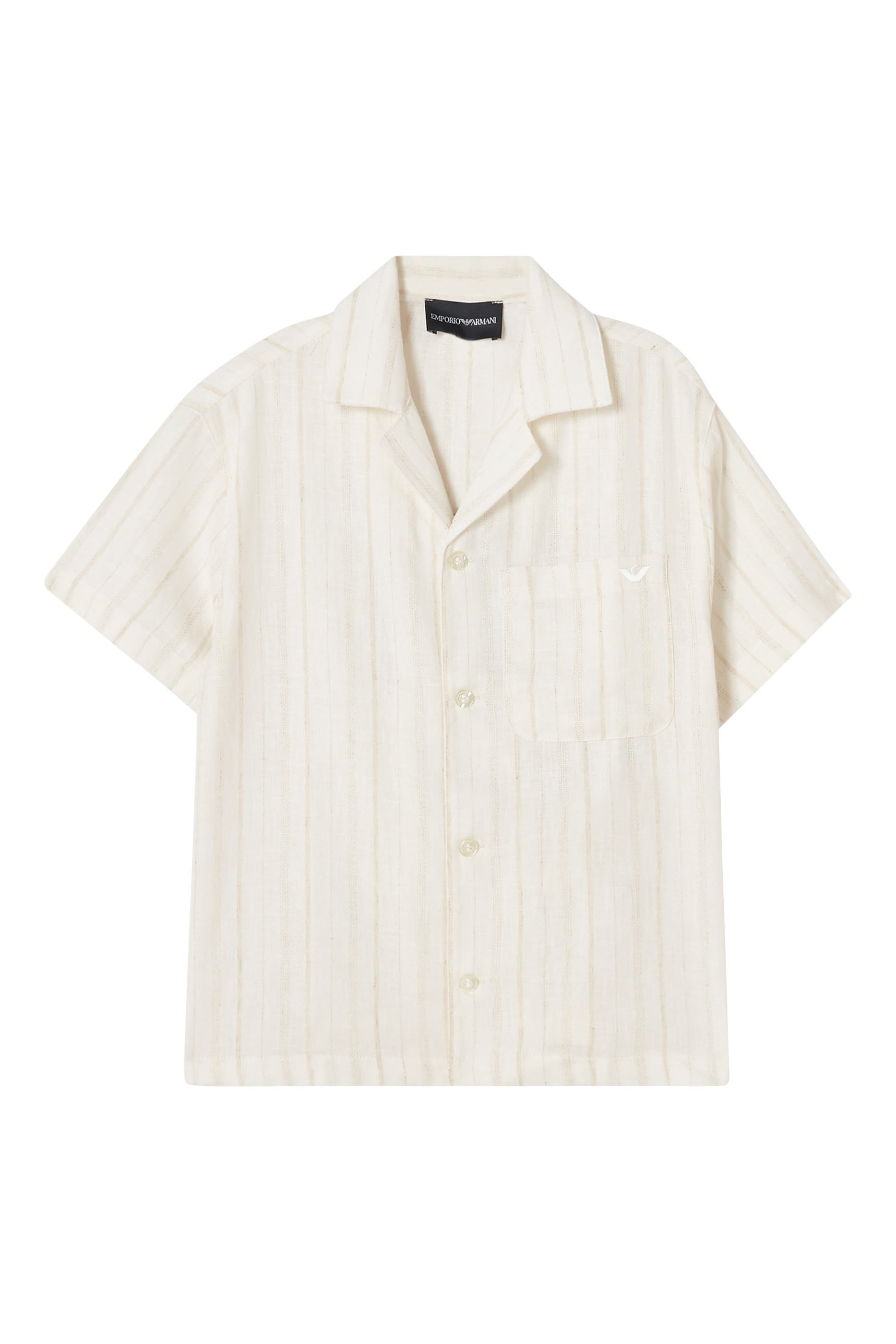 Kids Stripe Jacquard Linen-Blend Shirt