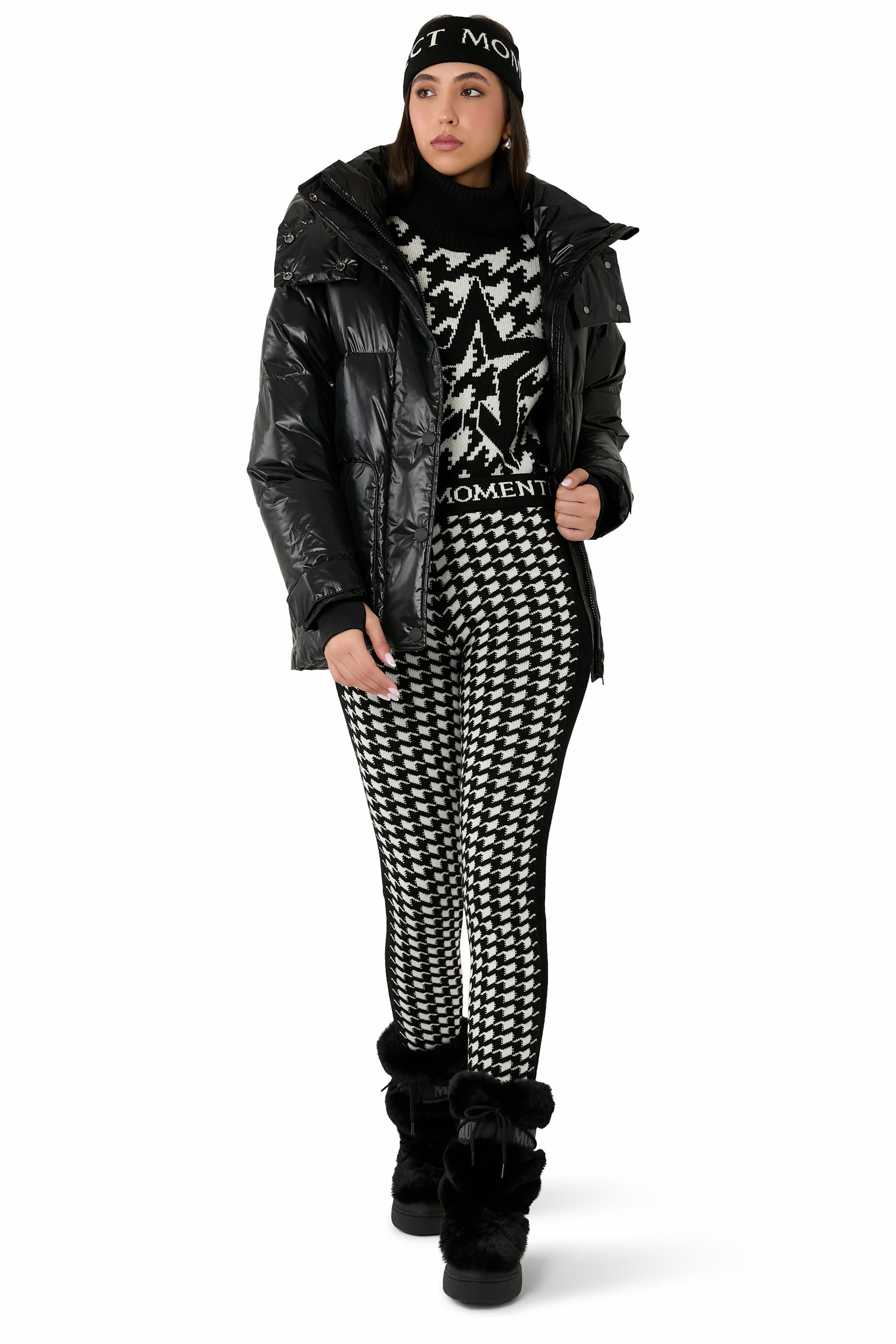 Houndstooth Merino Wool Leggings 