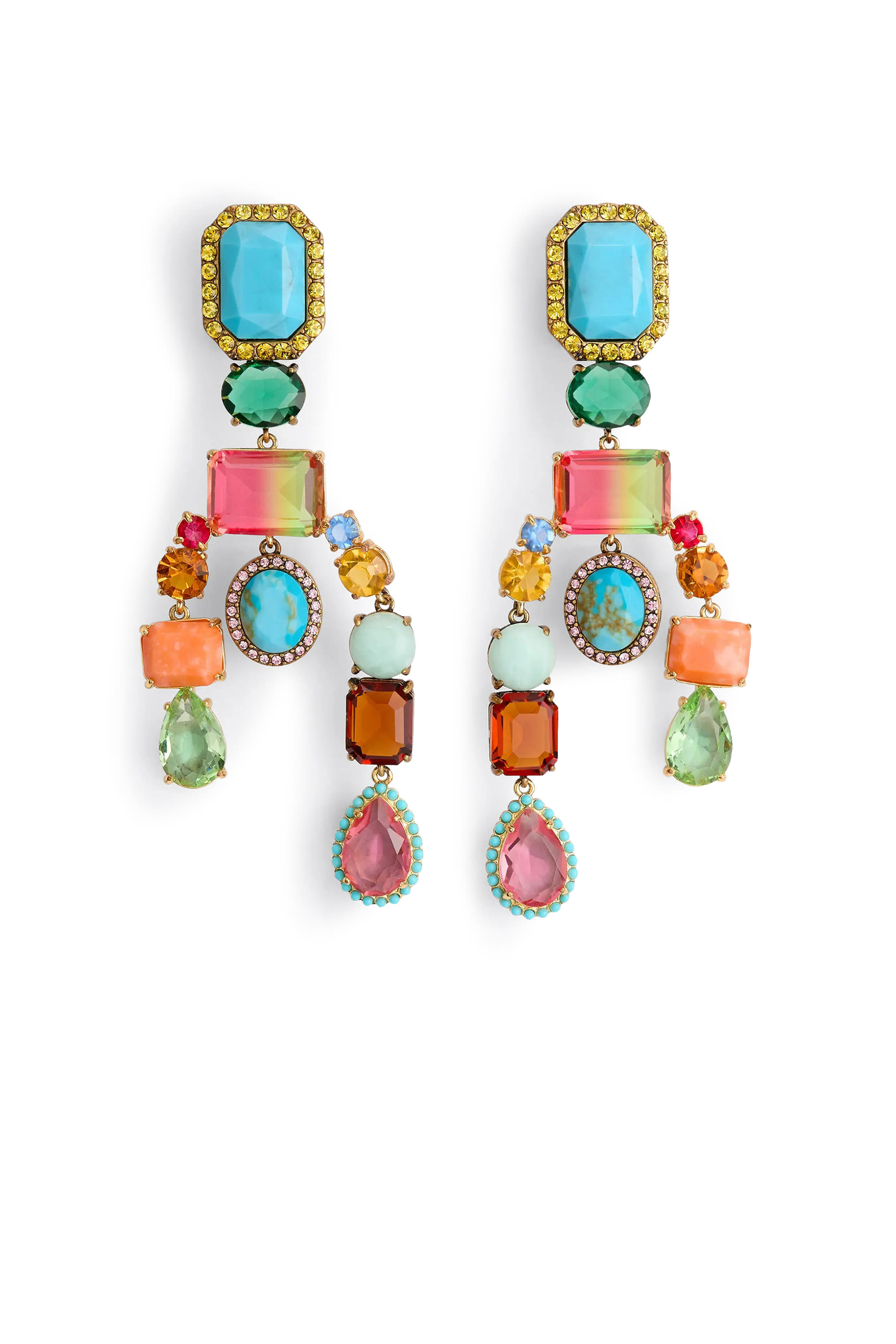 Large Mixed Gem Earrings