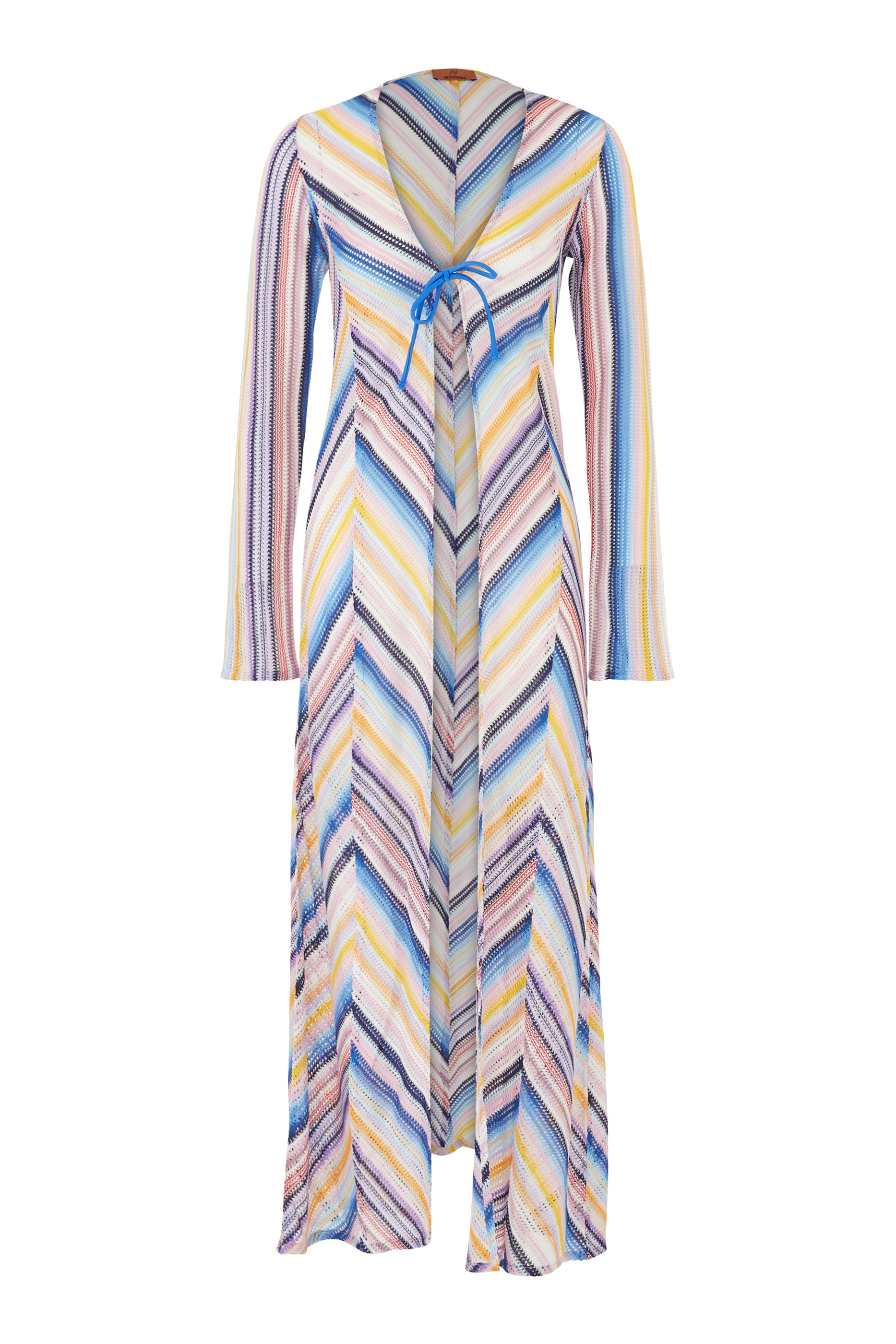 Mare Striped Raschel Long Sleeve Maxi Cardigan