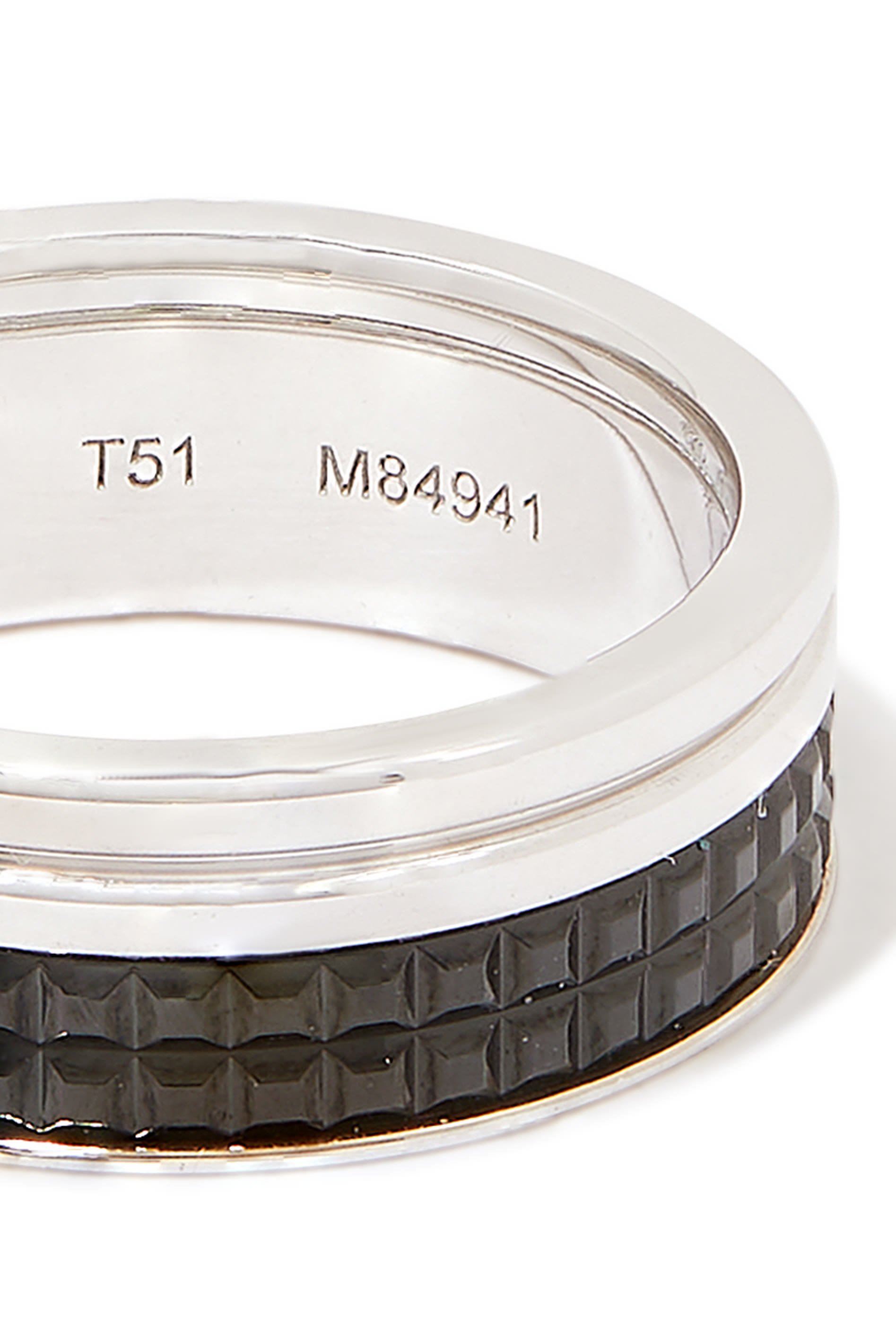 Quatre Black Edition Wedding Band, 18k White Gold