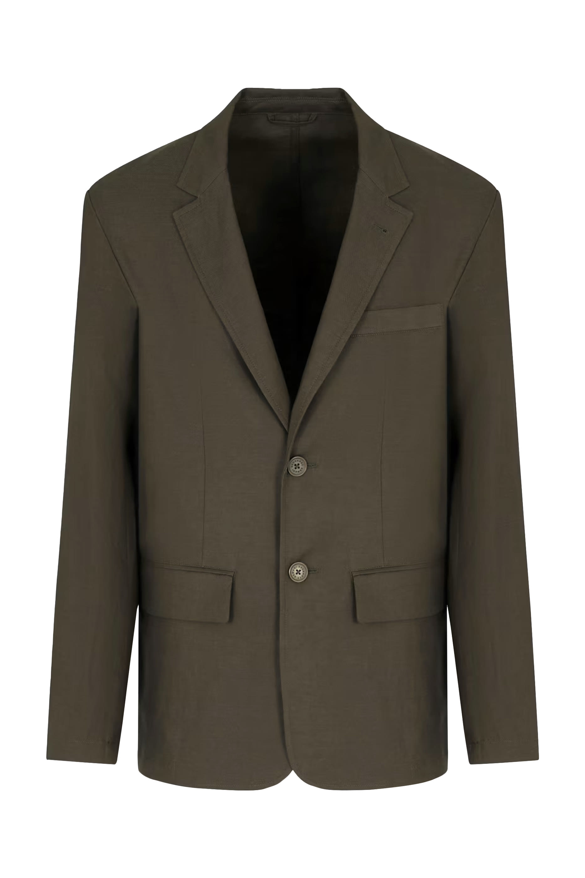 Single-Breasted Jacket in Linen and Lyocell