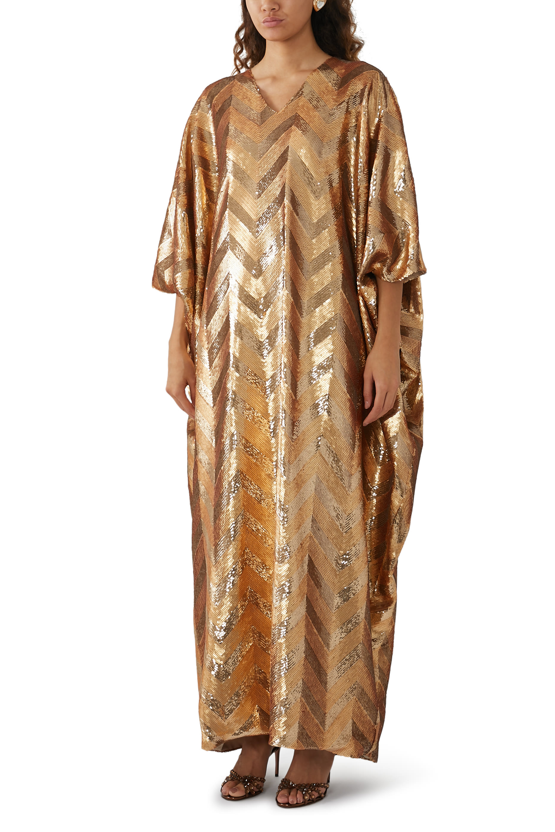 Metallic Chevron Kaftan