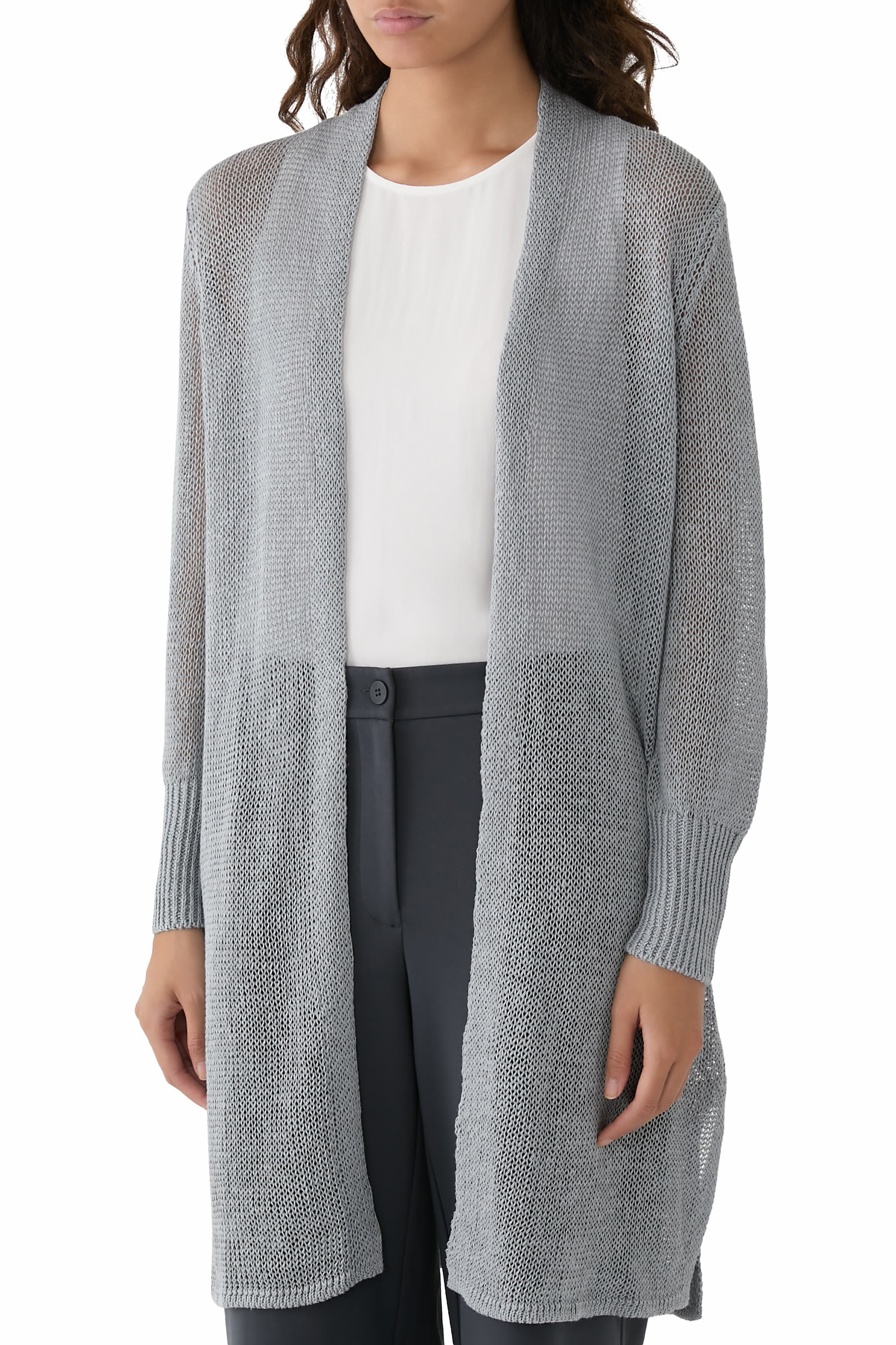 Organic Linen Cotton Cord Long Cardigan