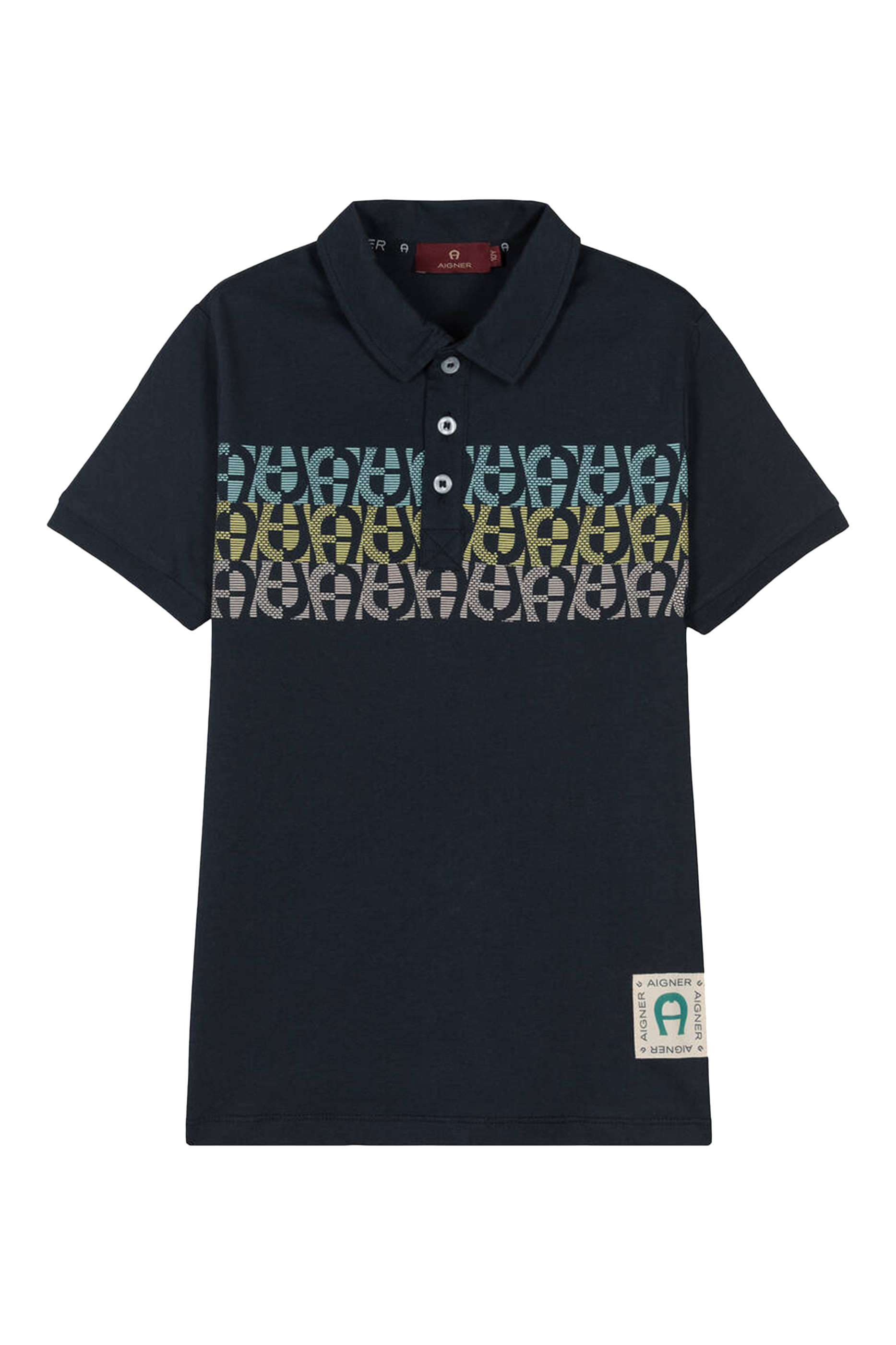 Kids Logo Print Cotton Polo Shirt