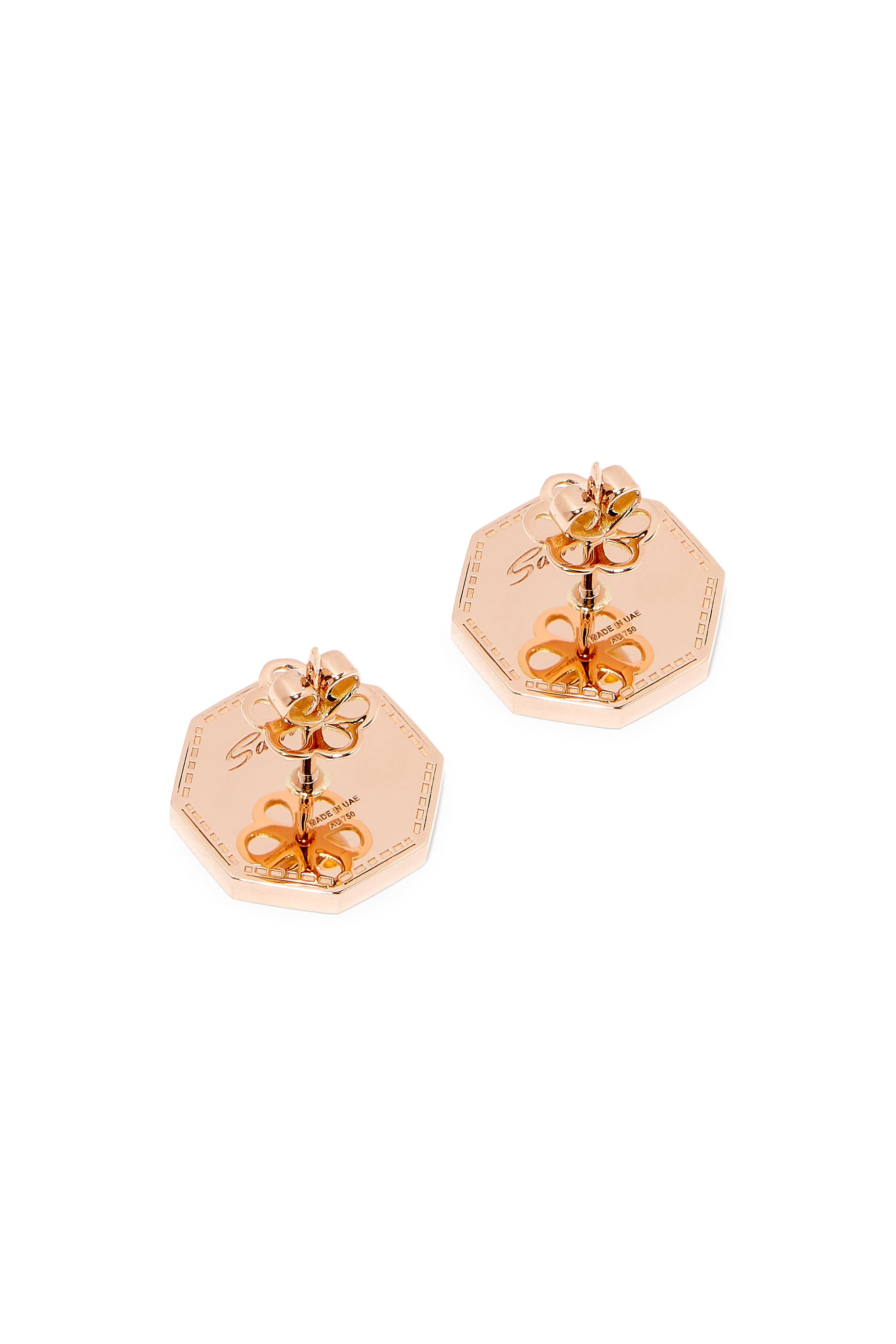 Classic Turath Large Earrings, 18k Rose Gold & Mother of Pearl