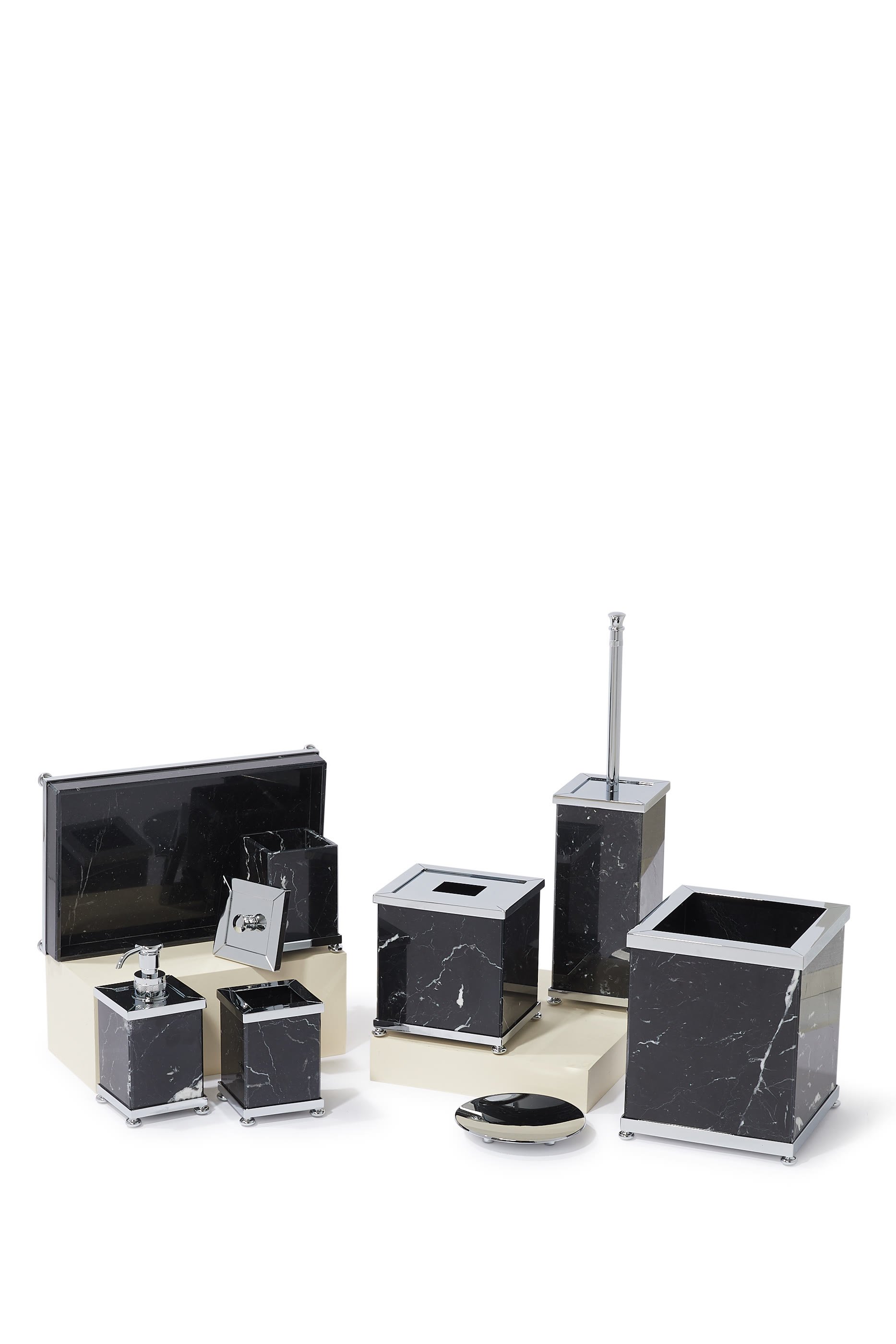 Marble Black Chrome Soap Dispenser