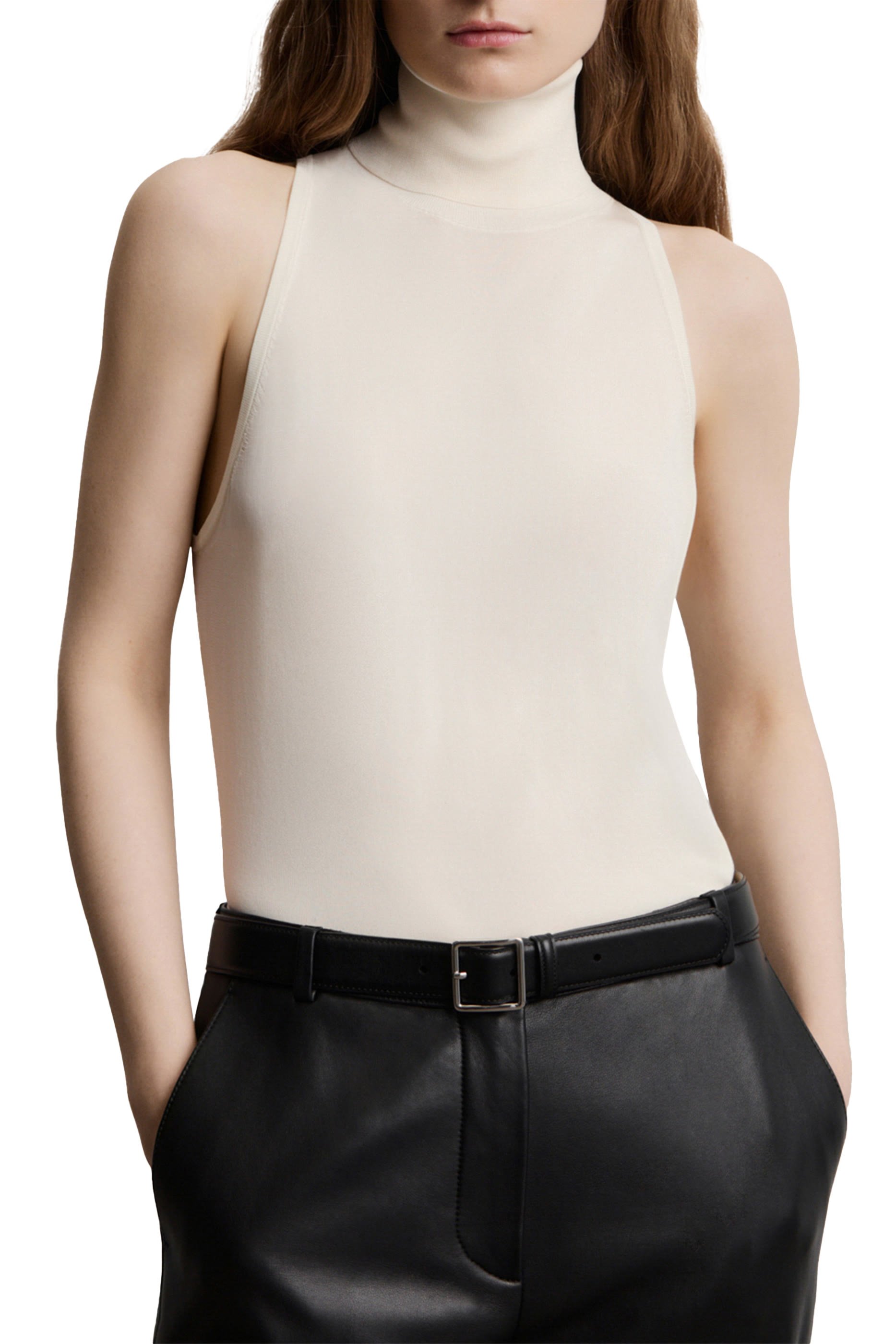 Silk Turtleneck Top