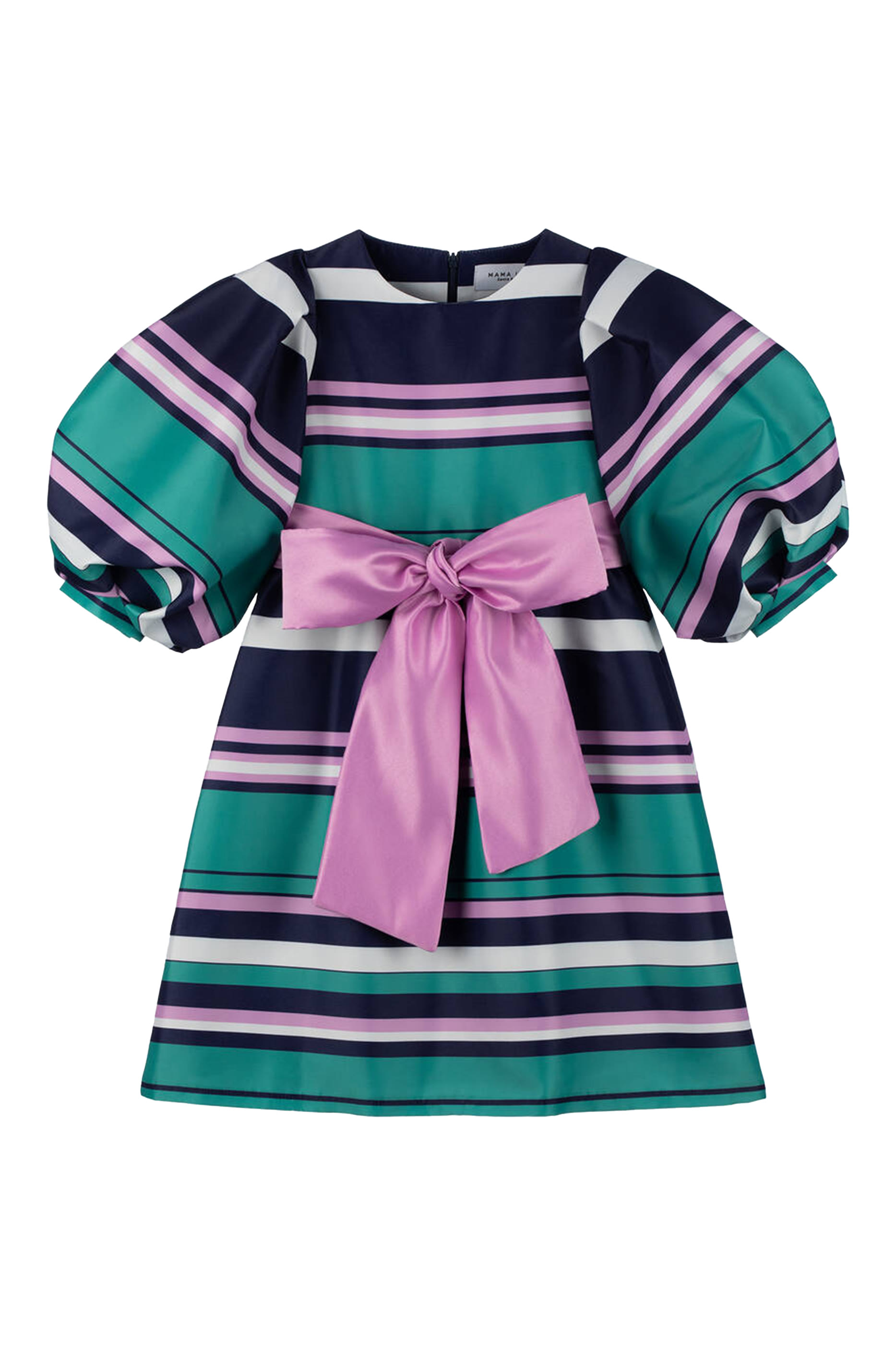 Kids Balloon Sleeves Bow Dress