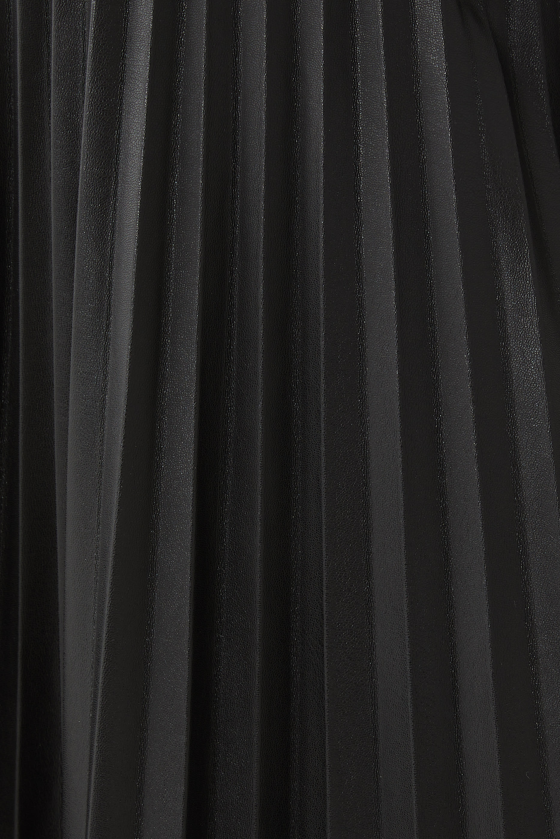 Pleated Vegan Leather Midi Skirt