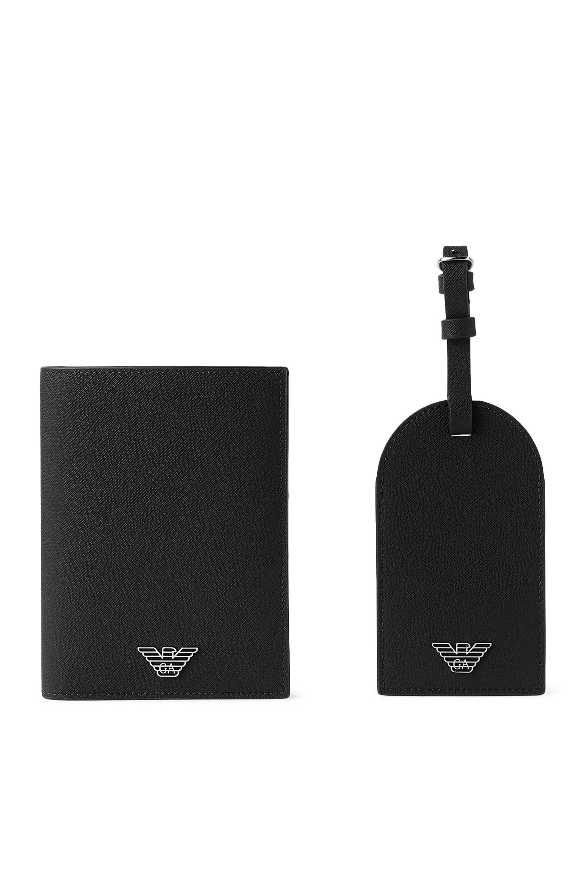 Metal Eagle Logo Passport Holder & Bag Tag Gift Set