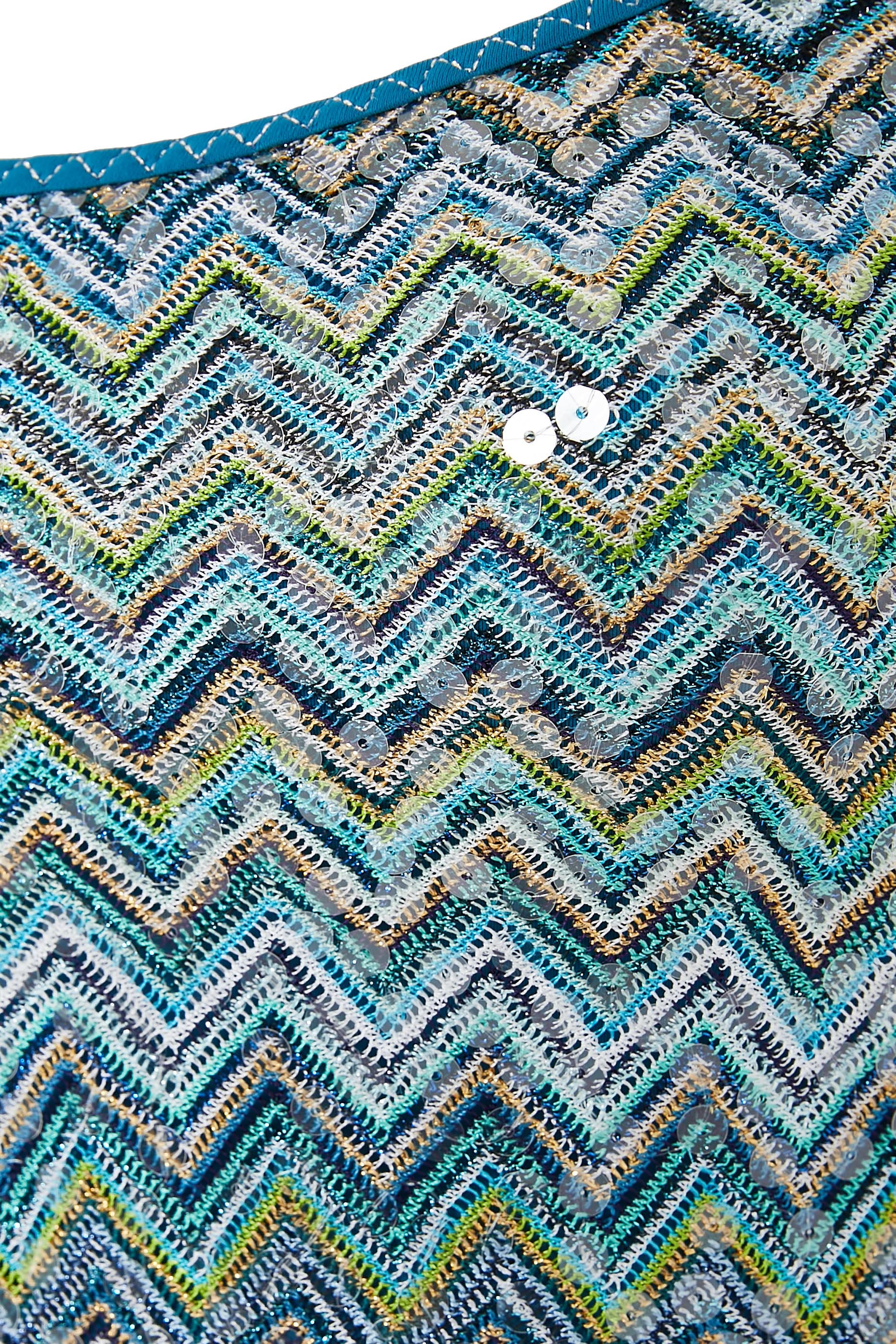 Exclusive Mare Chevron Raschel Sequinned One Piece Swimsuit