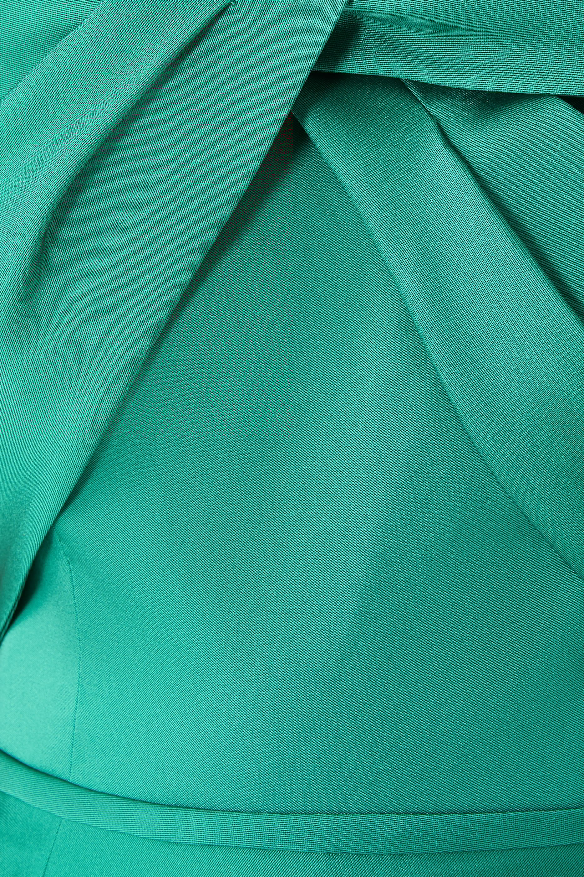 Mikado Stretch Off The Shoulder Twist Gown