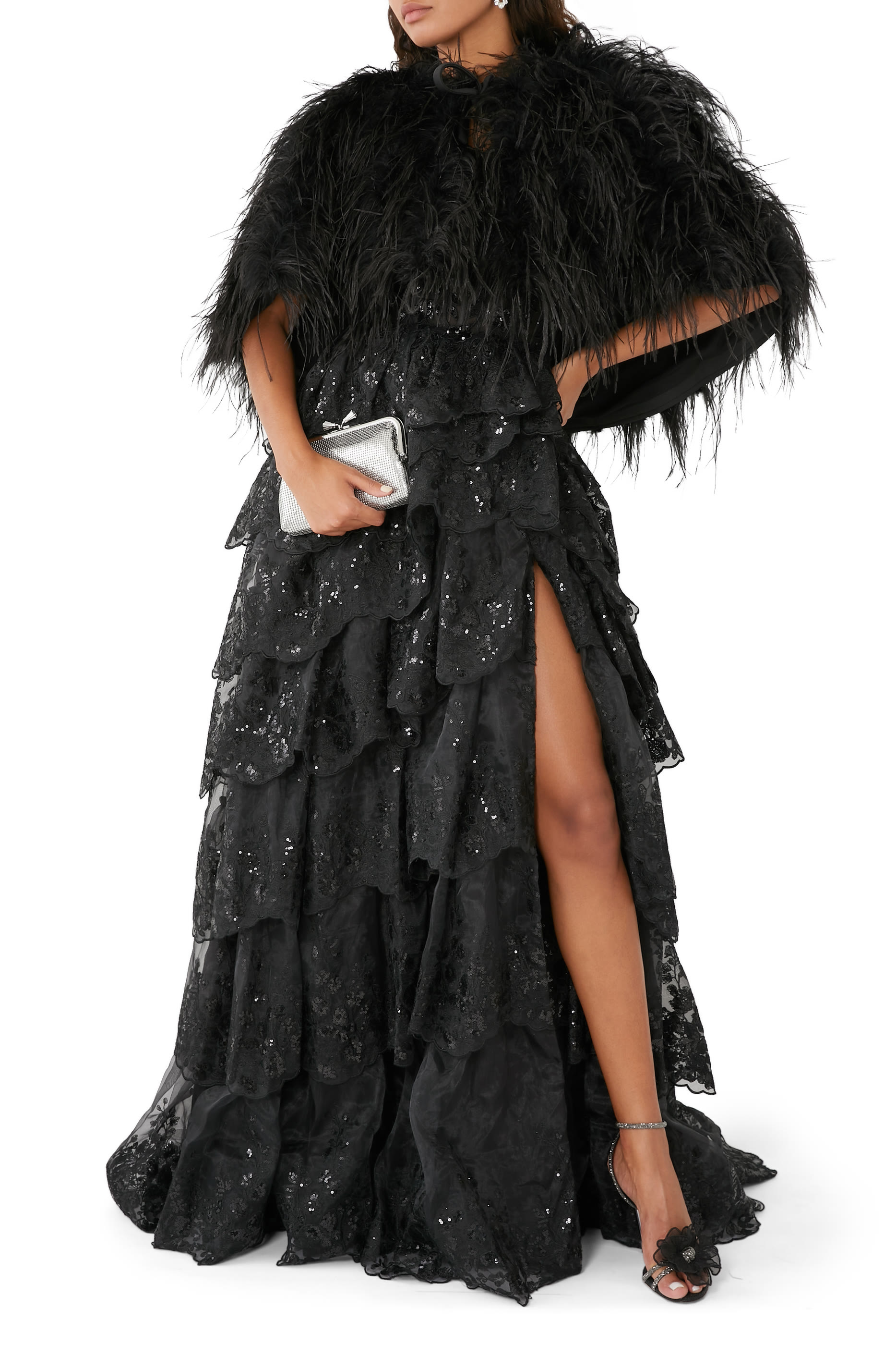 Tie-Up Feather Bolero