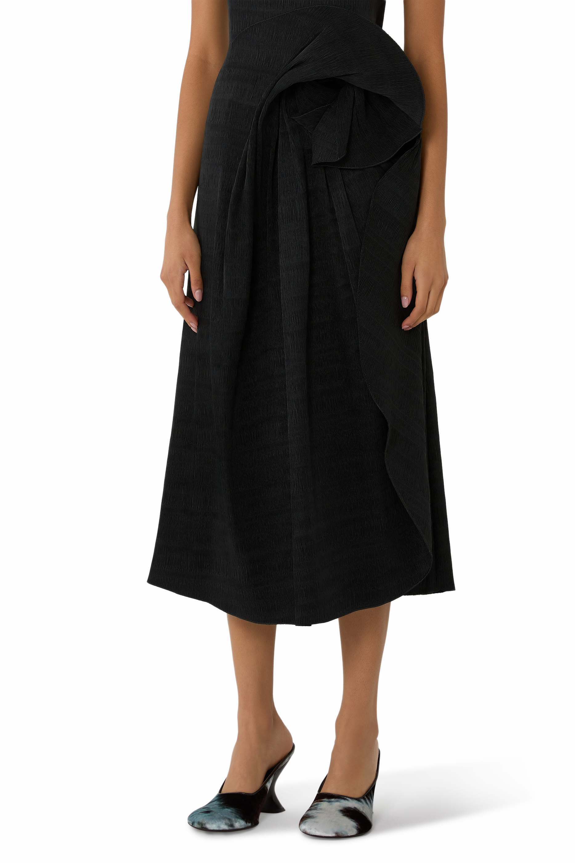 Flower Detail Midi Skirt