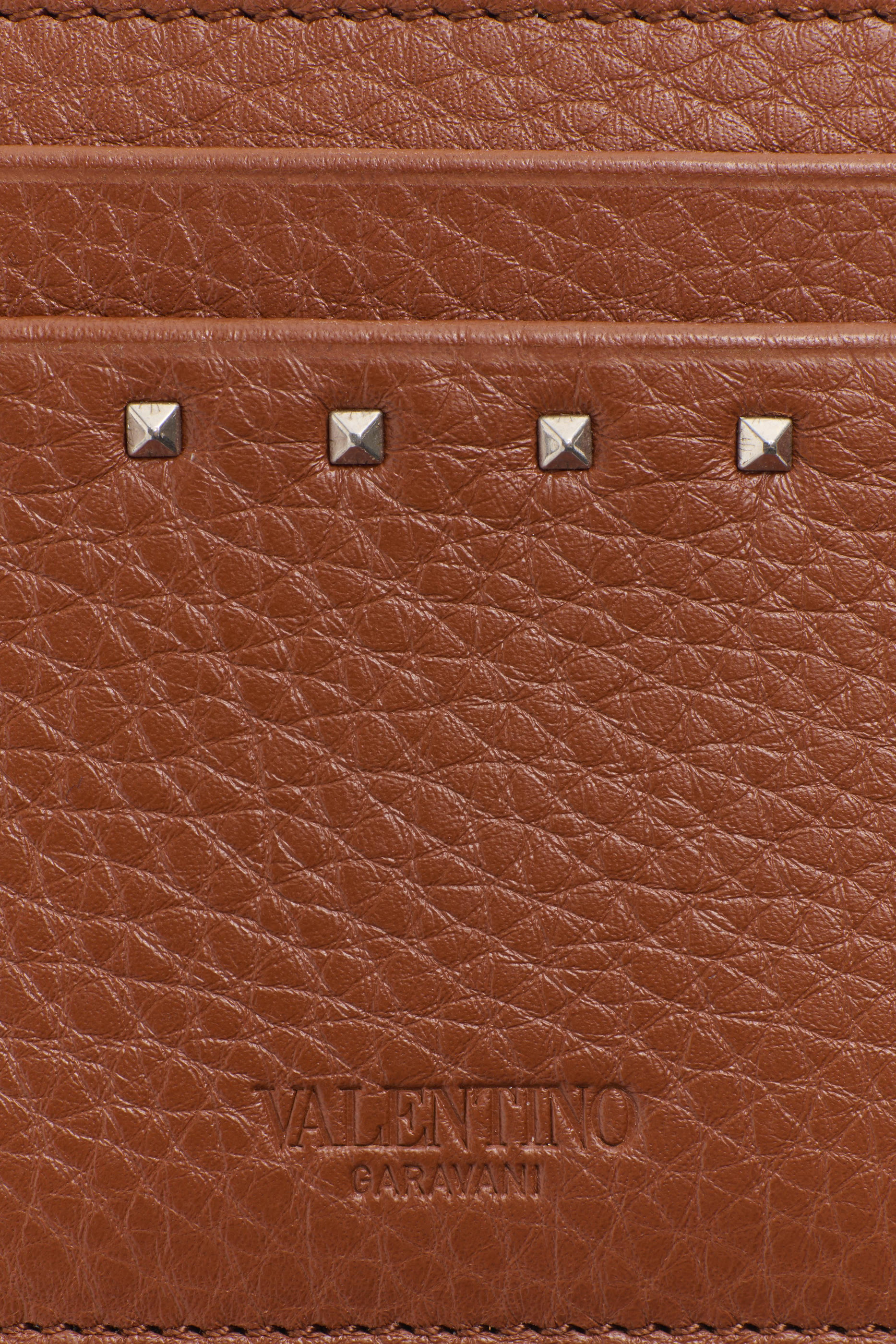 VLogo Signature Grainy Calfskin Card Holder